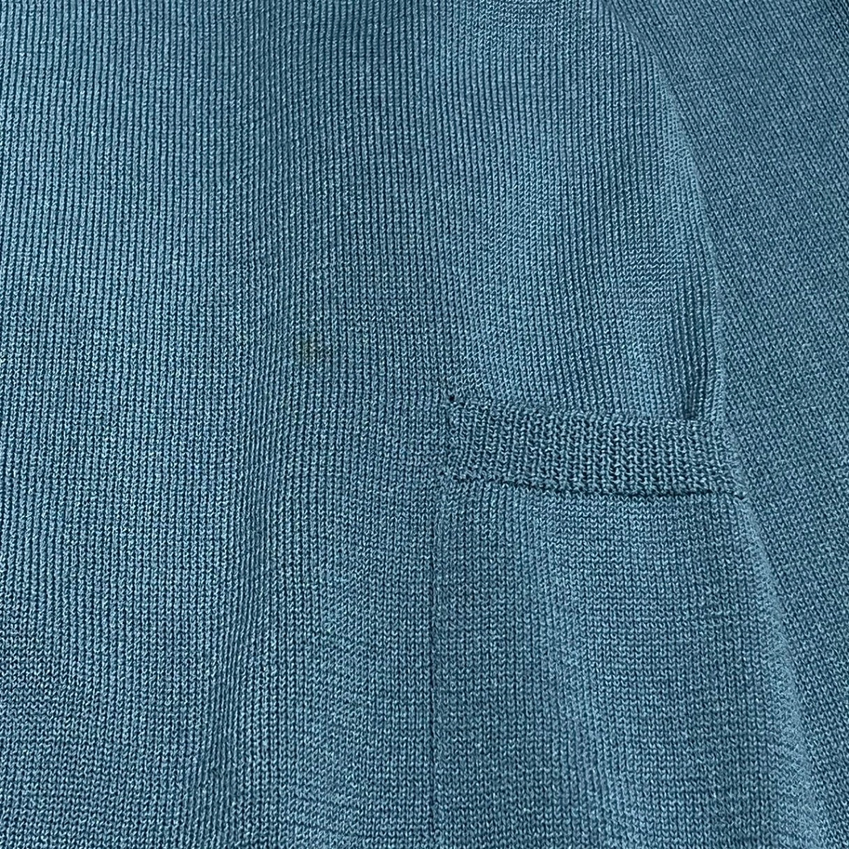 SUNSEA(サンシー) 22SS Can badge KURT's Cardigan カンバッヂ カート ニット カーディガン 22S56 SIZE 3(L) ブルー エルヴィス缶バッヂ