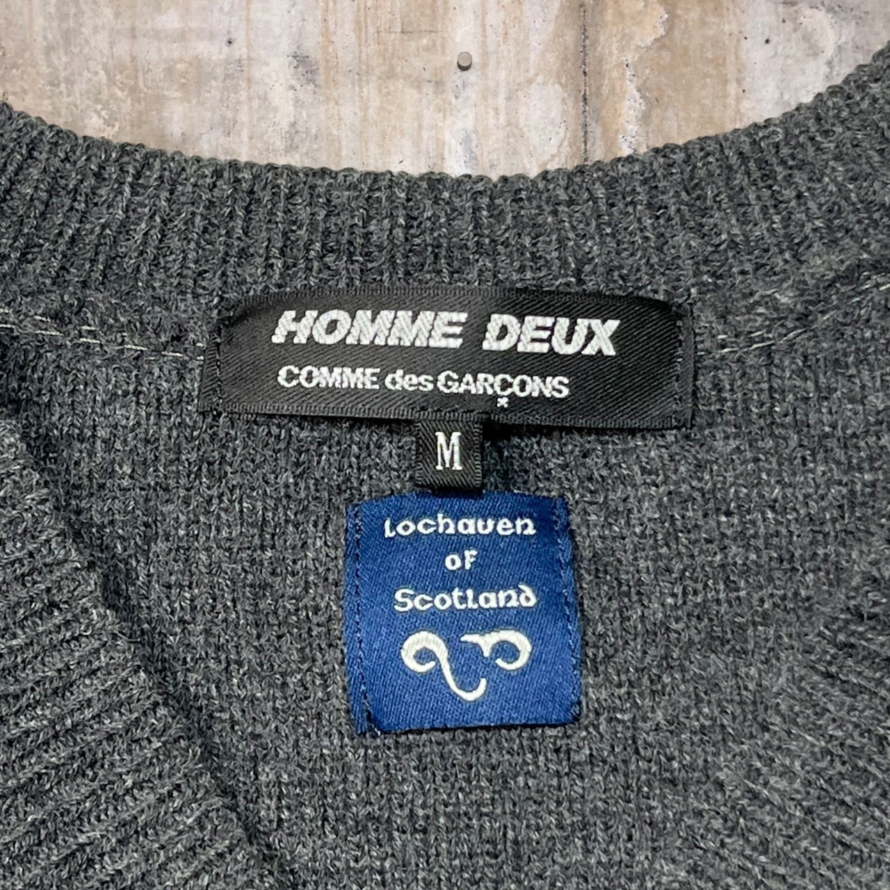 COMME des GARCONS HOMME DEUX(コムデギャルソンオムドゥ) 21AW Lochaven of scotland zip knit/ロックエーベンオブスコットランドジップニット DH-N505 SIZE M グレー AD2021 Lochaven of scotland生地使用