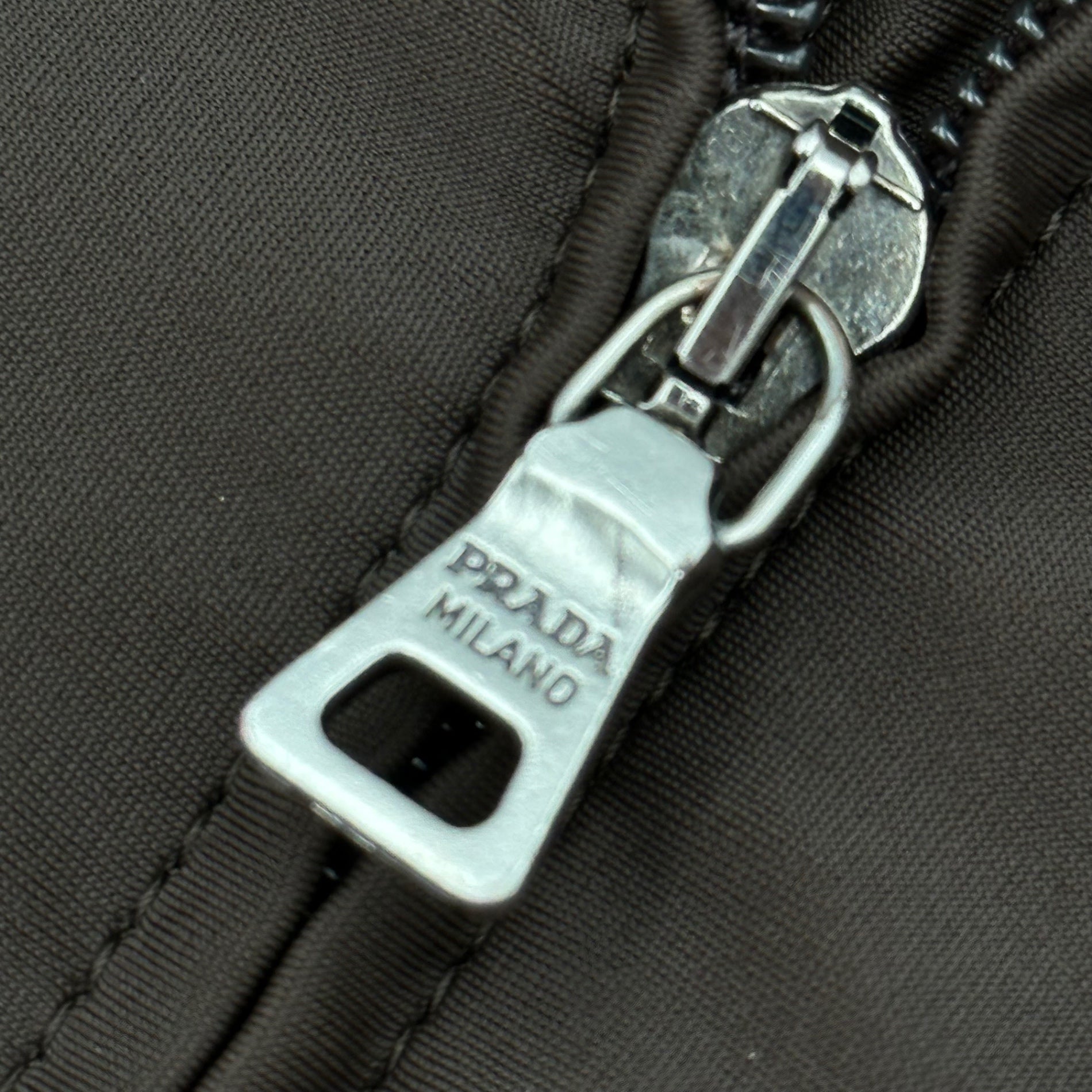 PRADA SPORT(プラダスポーツ) 1999FW Kid Fur Nylon Padded Jacket キッド ファー ナイロン 中綿 ジャケット Art. 108114 46 ブラウン×ブラック 90's 99AW アーカイブ