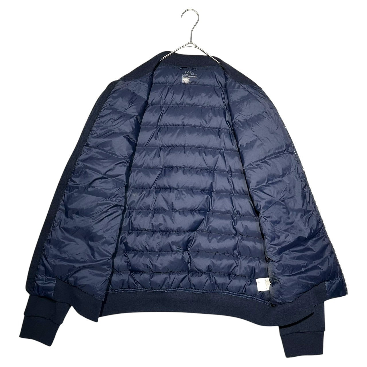POLO RALPH LAUREN(ポロラルフローレン) Sleeve Switching Ribbed Neck Down Blouson Jacket 袖切替 リブネック ダウン ブルゾン ジャケット 710671057001 L ネイビー