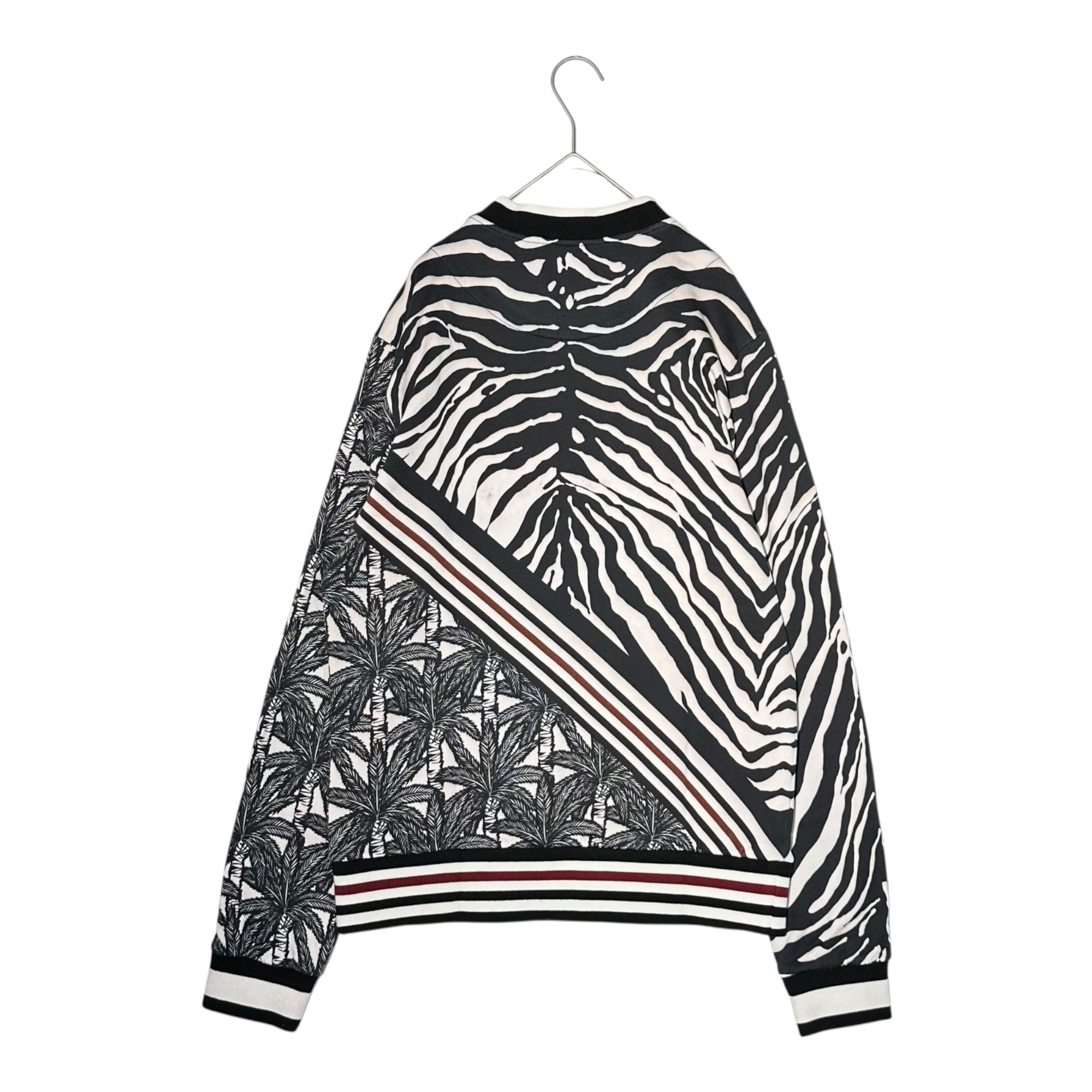 DOLCE&GABBANA(ドルチェ&ガッバーナドルガバ) Zebra Palm Tree Print Sweatshirt ゼブラ ヤシの木 プリント スウェット G9IE3T HP7EK 48(M程度) ブラック×ライトピンク