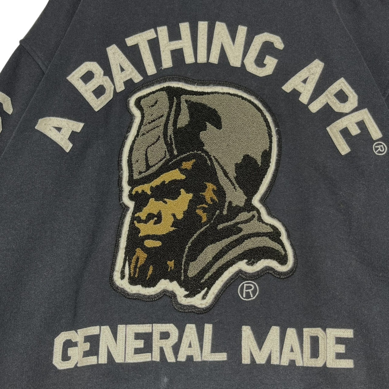 BAPE BY A BATHING APE(ベイプ バイ アベイシングエイプ) 00's a bathing ape General sweatshirt jacket 00年代 アベイシングエイプ ジェネラル スウェット ジャケット L ブラック×ホワイト