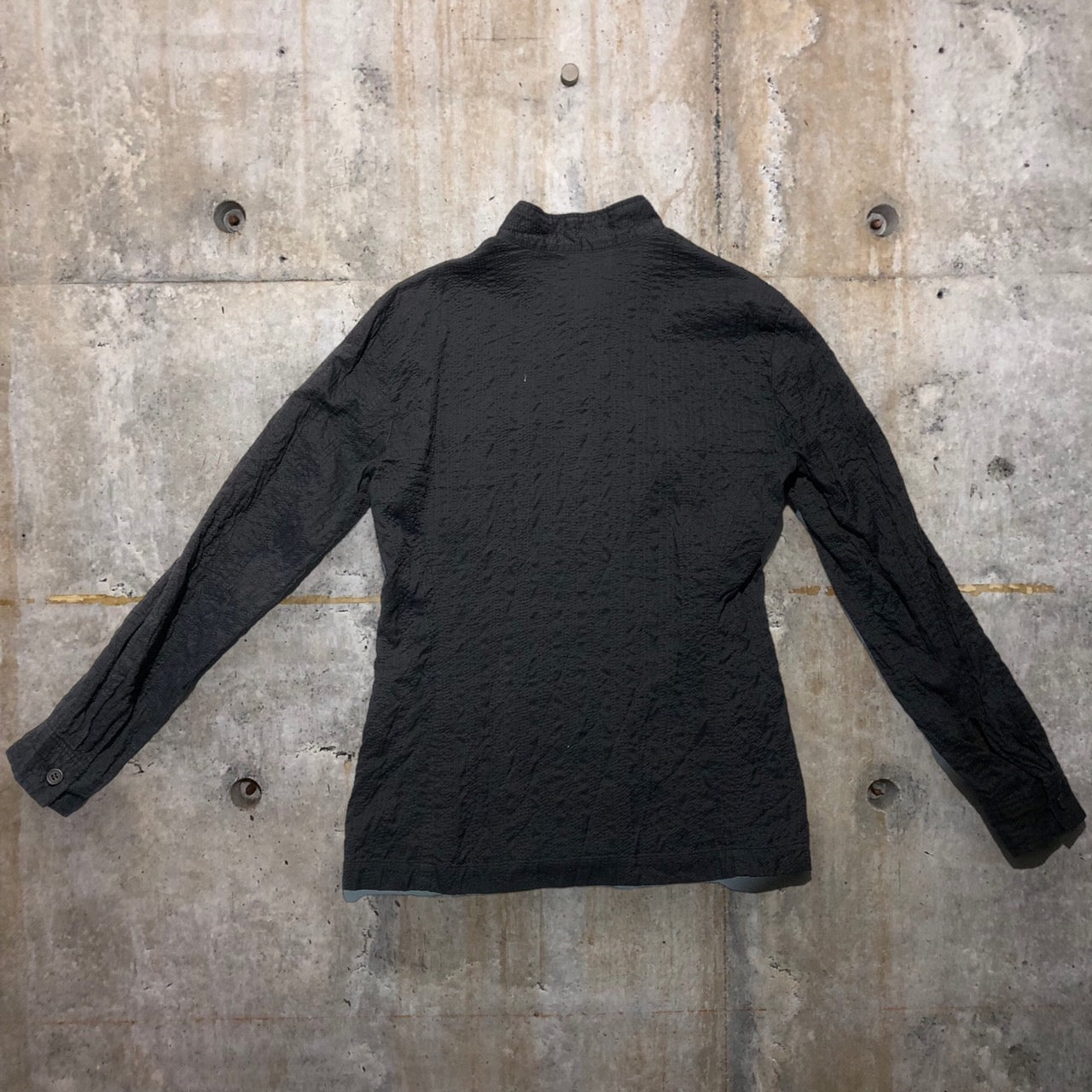 ISSEY MIYAKE(イッセイミヤケ) 90'sスタンドカラーステッチシャツ IM73-FJ024 M ブラック