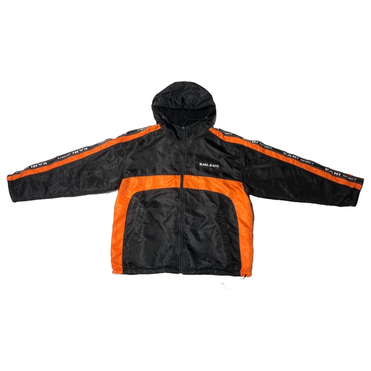Karl Kani(カールカナイ) 90's logo reversible nylon mountain parka ロゴ リバーシブル ナイロン マウンテンパーカー 表記無し(XL程度) ブラック×オレンジ 90年代 ビッグサイズ