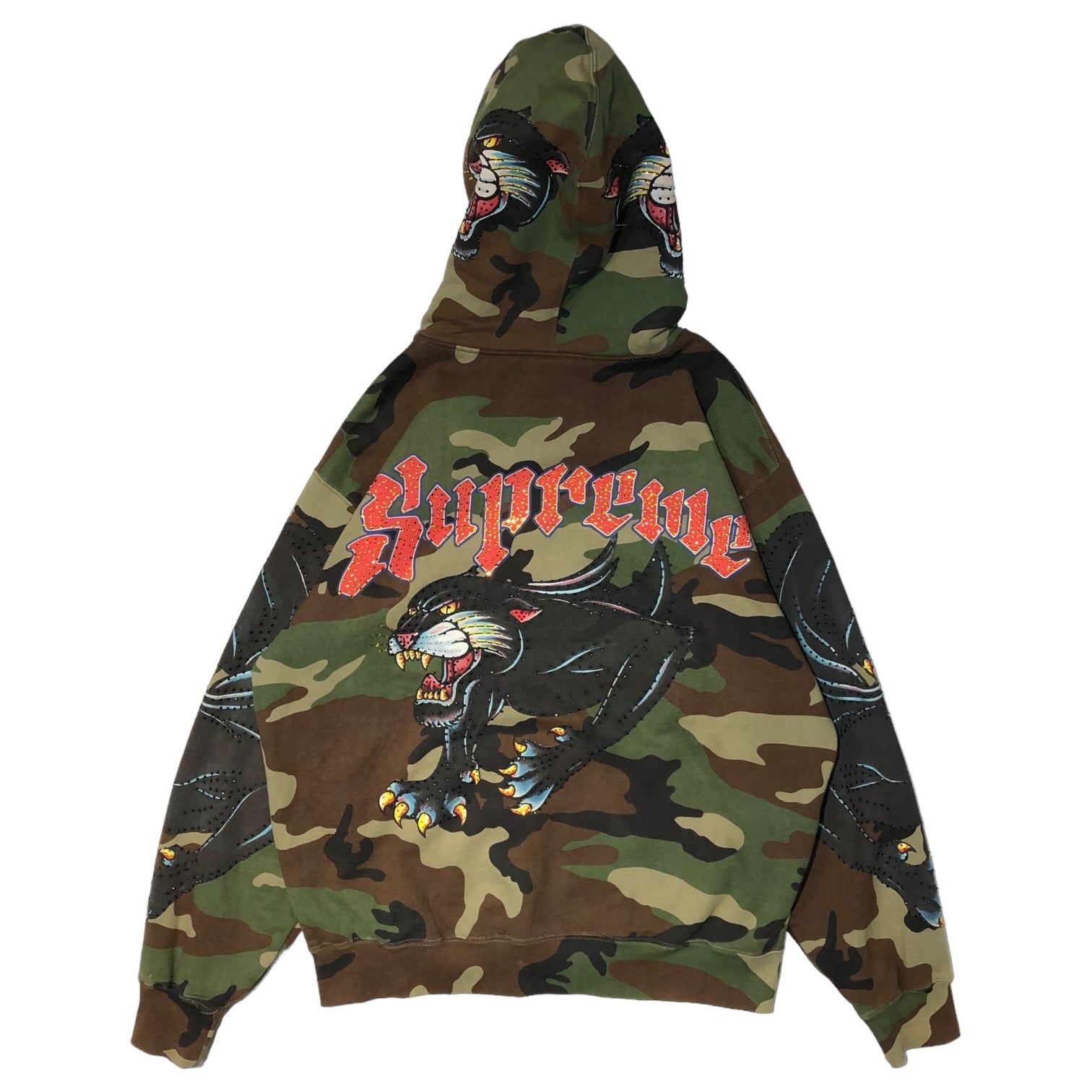 SUPREME(シュプリーム) 21SS Panther Zip Up Hooded Sweatshirt パンサー ジップ アップ パーカー M カーキ カモフラ フーディ スウェットシャツ