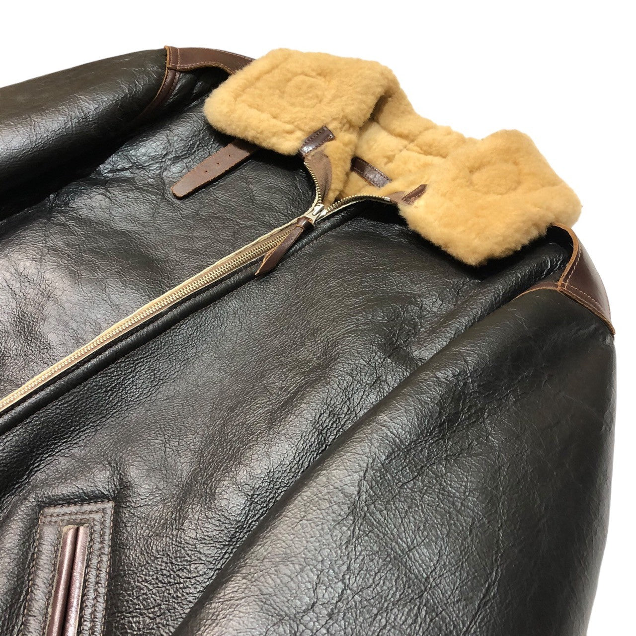 THE FEW(ザフュー) TYPE B-6 フライト ジャケット ムートン レザー 42-12746-P 42R(XL程度) ブラック The few Highlander