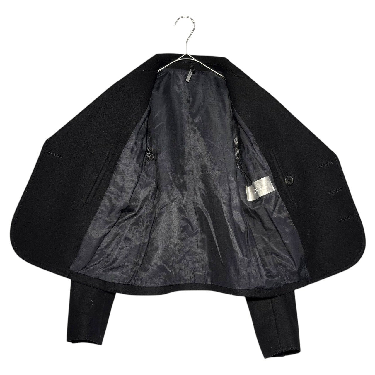 Dior HOMME(ディオールオム) 06AW Short-length melton double chester coat ショート レングス メルトン ダブル チェスター コート 6HH1048405 44(S) ブラック These Grey Days期 エディ・スリマン期