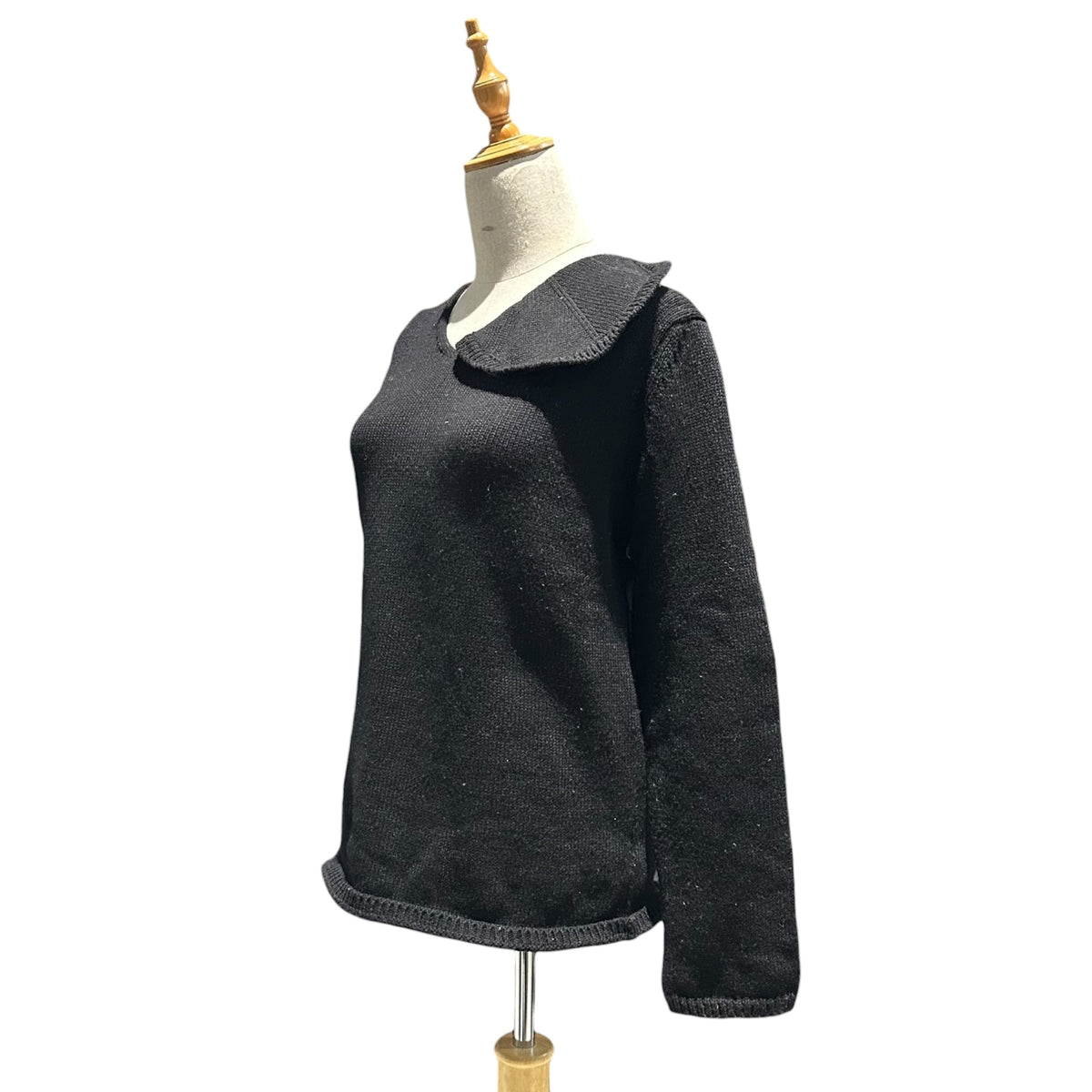COMME des GARCONS COMME des GARCONS(コムデギャルソンコムデギャルソン) 2022AW Single-collar wool knit blouse 片襟 ウール ニット ブラウス RJ-N508 XS ブラック