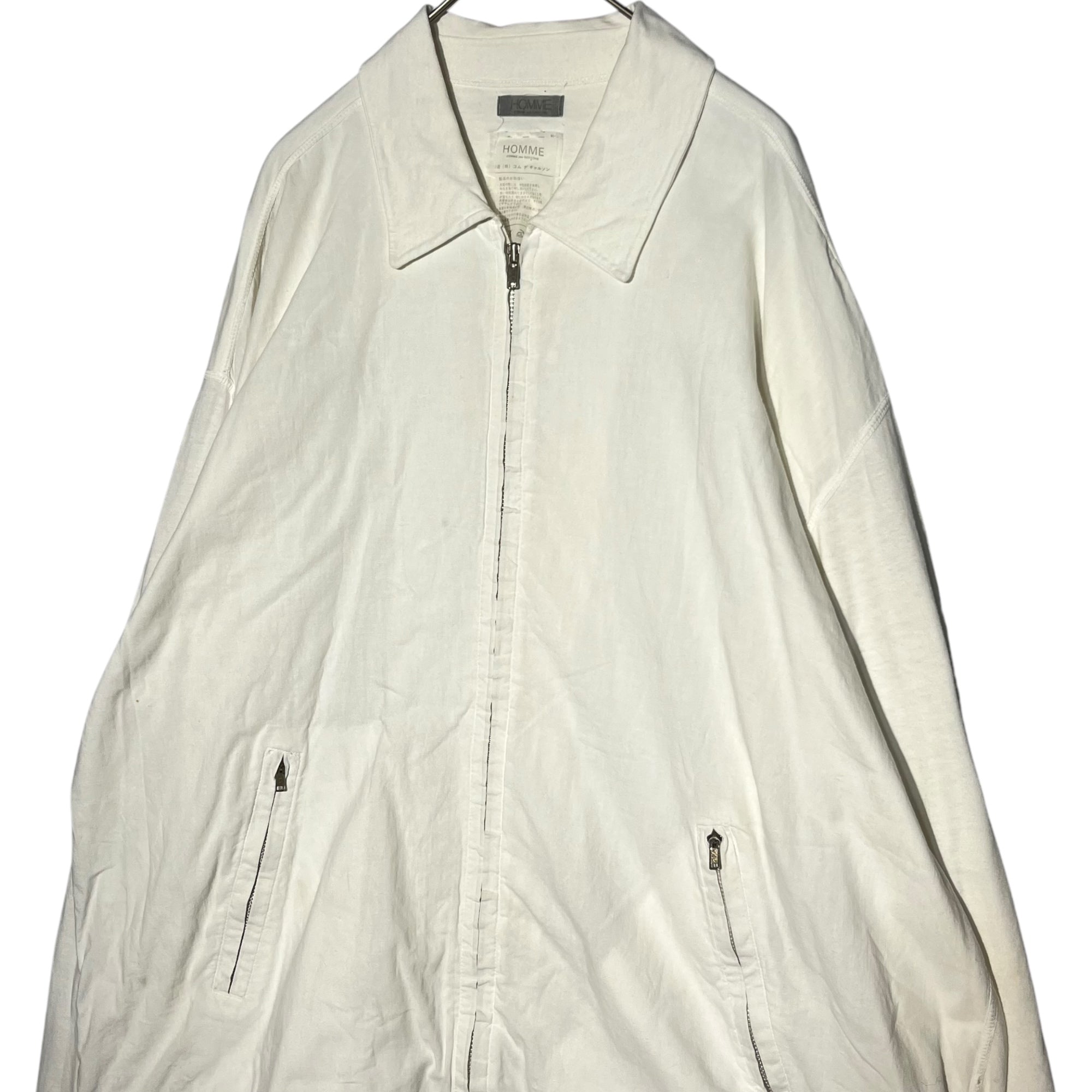 COMME des GARCONS HOMME(コムデギャルソンオム) 80's Big HOMME cotton zip-up blouson 80年代 デカオム コットン ジップアップ ブルゾン 川久保玲 本人期 FREE アイボリー