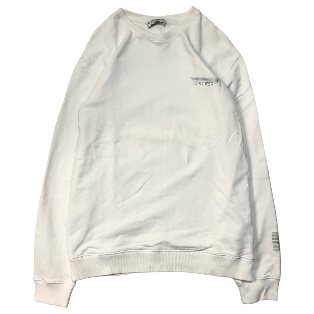 GIVENCHY(ジバンシィ) backline logo sweatshirts ロゴ クルーネック スウェット バック ライン BMJ06K30AF L ホワイト ジバンシー