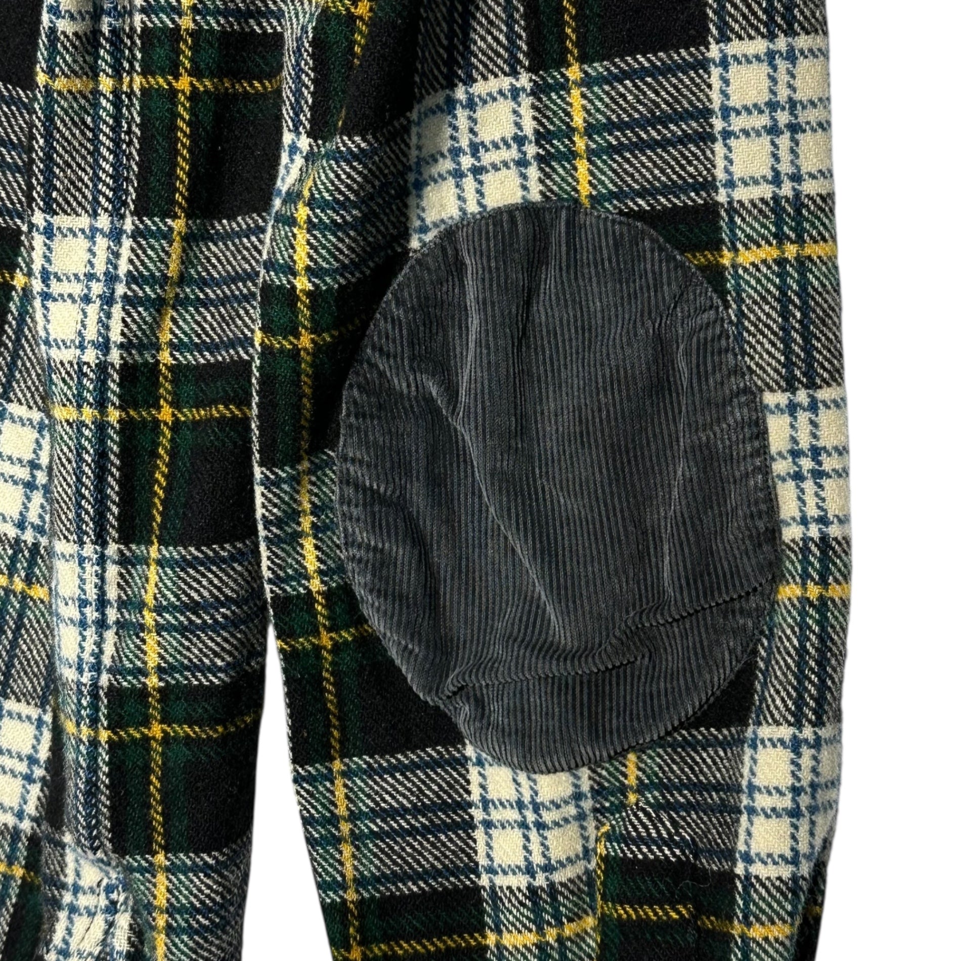 RRL(ダブルアールエル) Tartan Check Elbow Patch Wool Flannel Shirt タータンチェック エルボーパッチ ウール フランネル シャツ M ネイビー×グリーン ネルシャツ