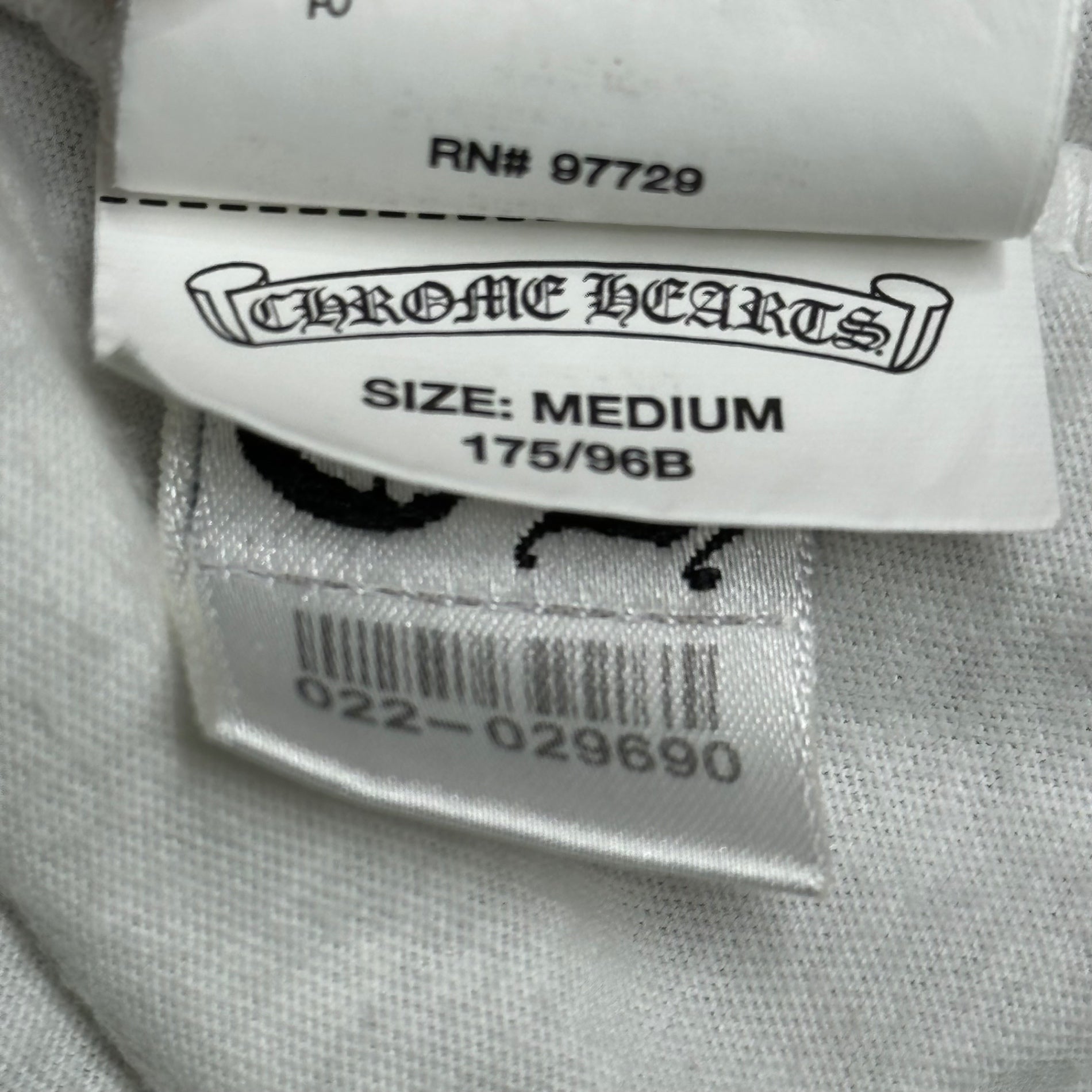 CHROME HEARTS(クロムハーツ) Scroll Label L/S T-Shirt スクロール ラベル 長袖 Tシャツ M ホワイト クロムハーツジャパンタグ