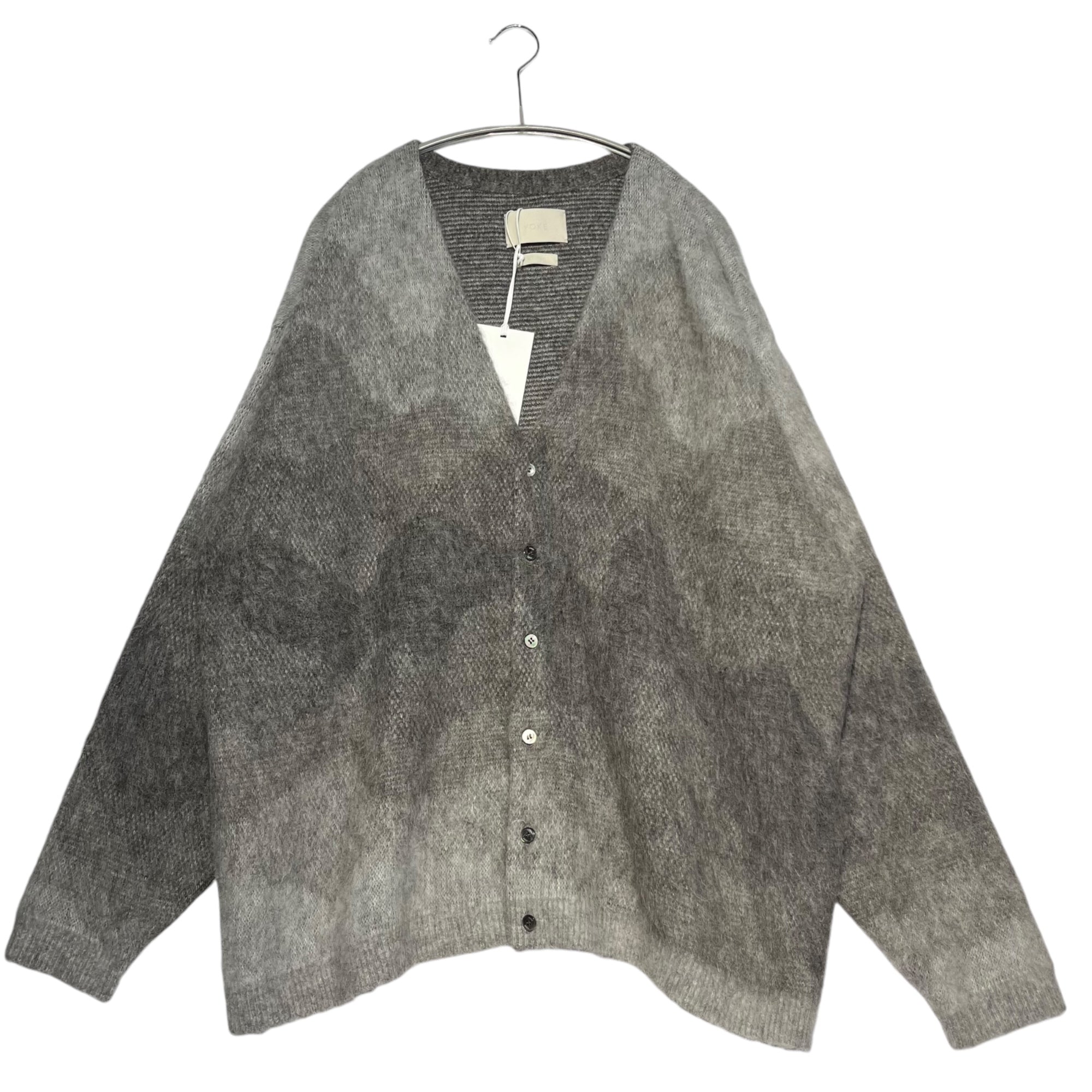 YOKE(ヨーク) 23SS GRADATION JACQUARD CARDIGAN グラデーション ジャガード カーディガン  YK23SS0492S-WM 2(M程度) グレー ニット アルパカ 別注