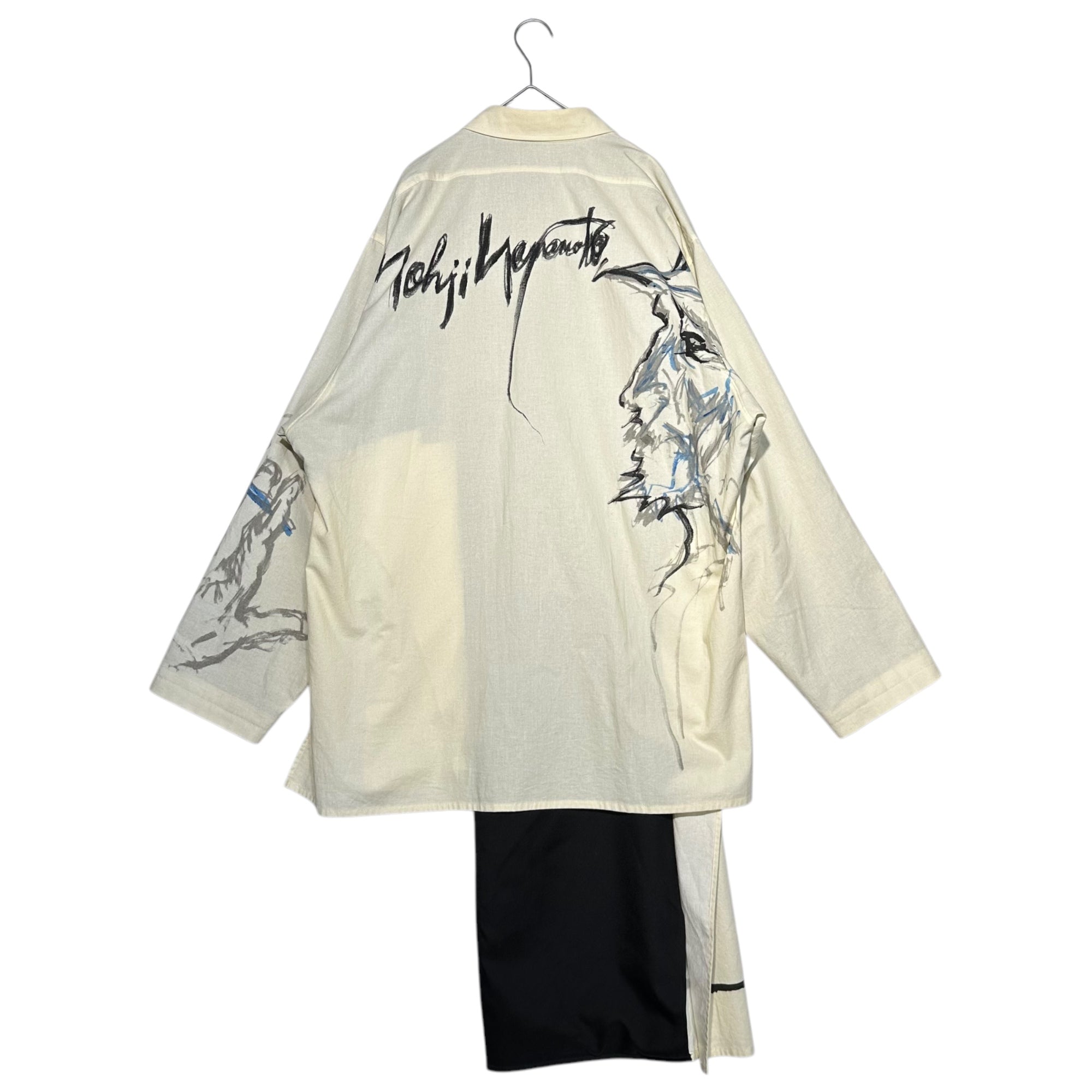 YOHJI YAMAMOTO POUR HOMME(ヨウジヤマモトプールオム) 17SS Drawing Paint Sheeting Coat Jacket デッサン ペイント シーチング コート ジャケット HD-B59-046 2(M程度) アイボリー 朝倉優佳 17SS LOOK20