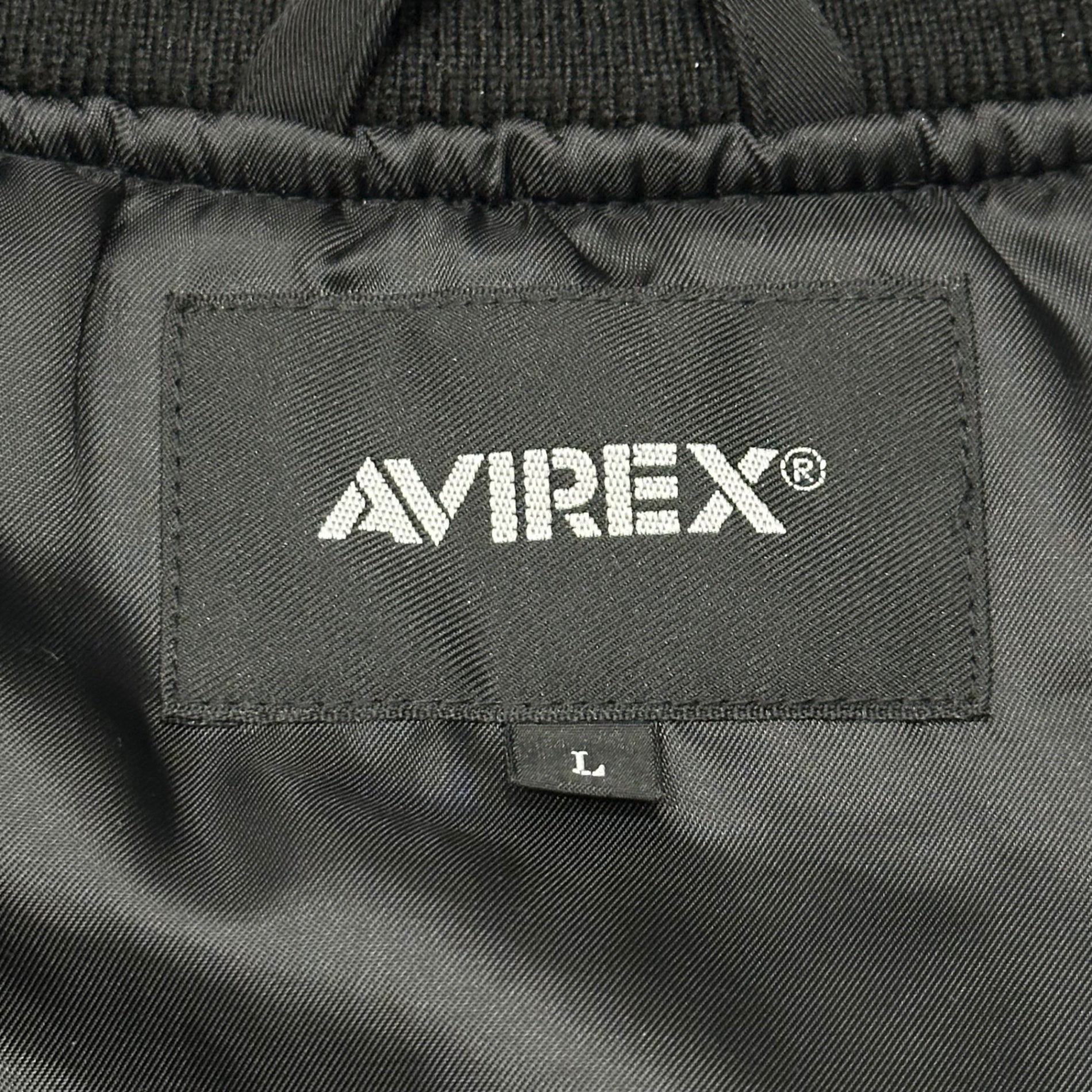 AVIREX(アヴィレックス) Padded Oversized MA-1 Flight Jacket 中綿入り ビッグ MA-1 フライト ジャケット 6112176 L ブラック