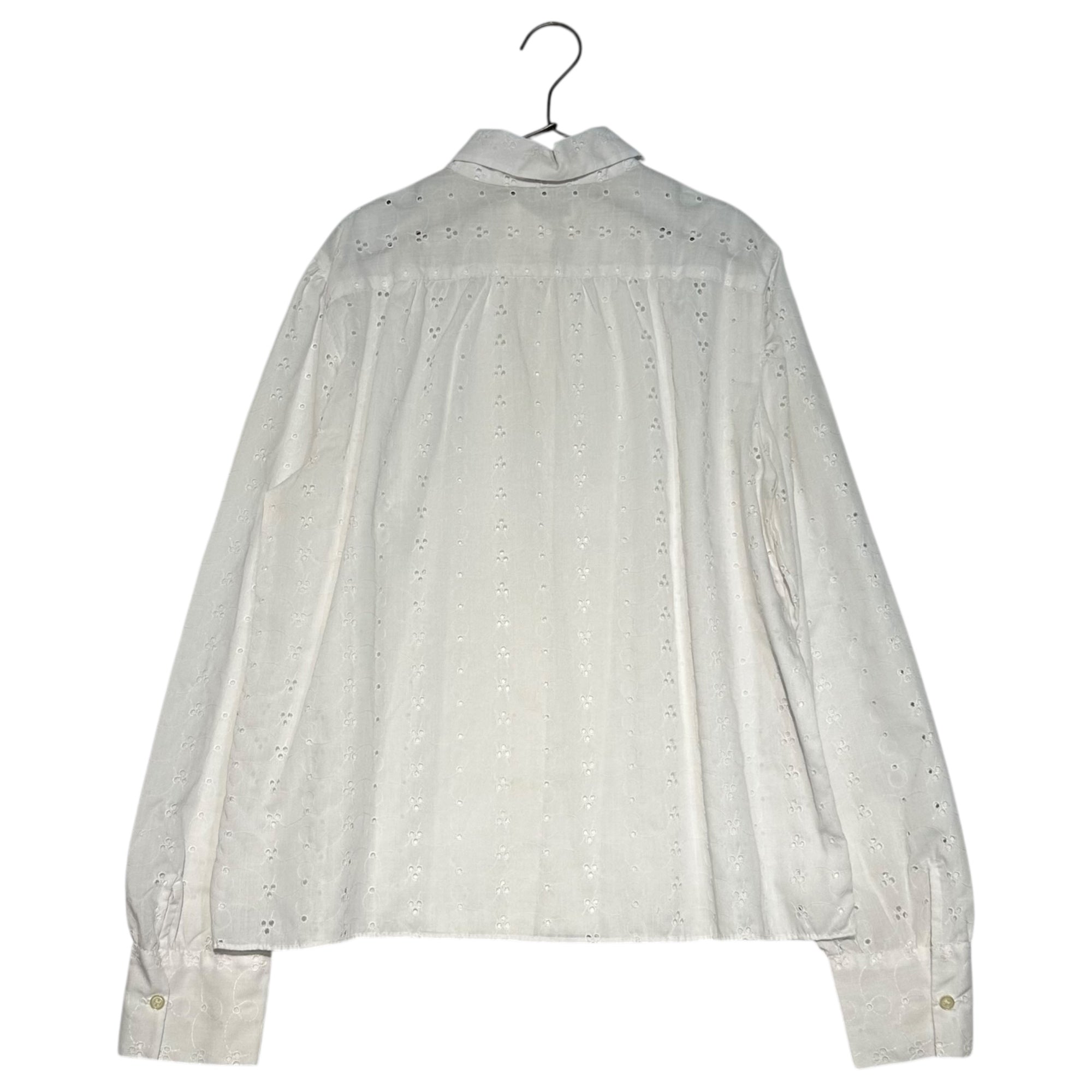 Euro Vintage(ヨーロッパヴィンテージ) Continuer_70's~ scalloped lace cotton blouse/スカラップレースコットンブラウス 表記なし(Lサイズ程度) ホワイト
