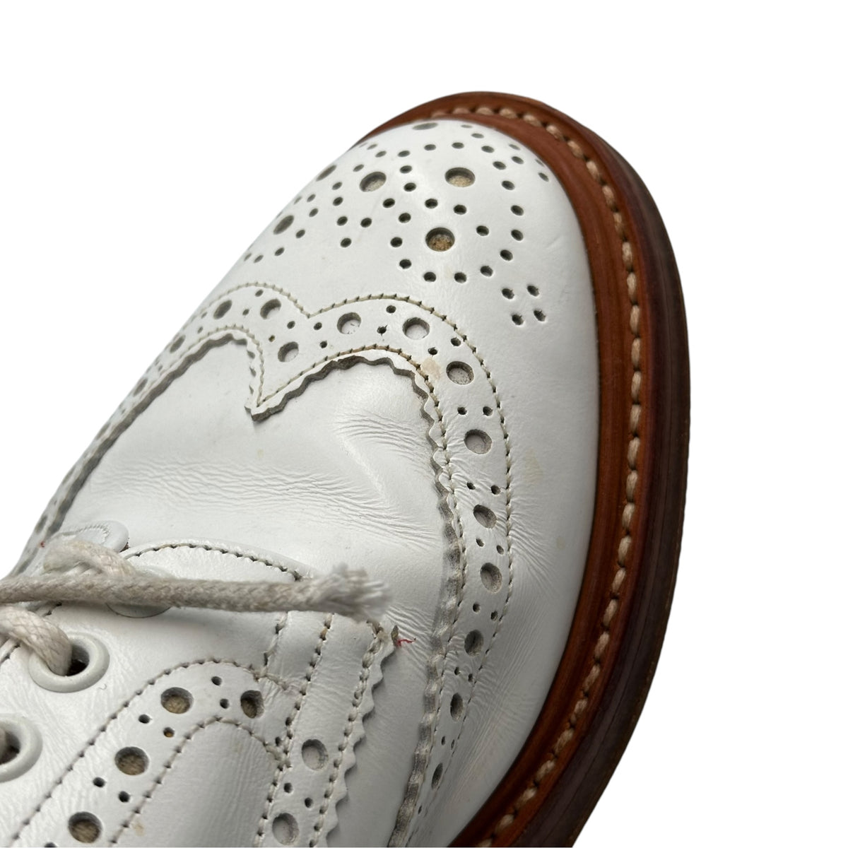 Tricker's×COMME des GARCONS JUNYA WATANABE MAN(トリッカーズ×コムデギャルソンジュンヤワタナベマン) BOURTON バートン ウィングチップ レザー シューズ MS633 7(25.5cm程度) ホワイト コラボ 革靴 メダリオン