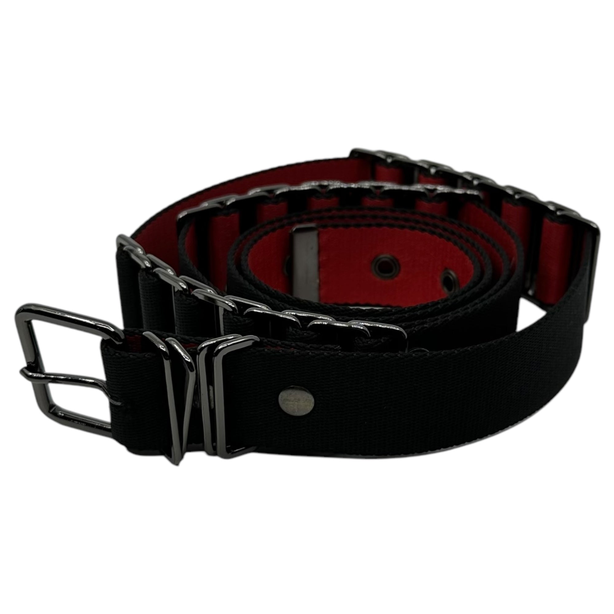 YOHJI YAMAMOTO POUR HOMME(ヨウジヤマモトプールオム) 24AW 30MM/NY TAPE 300M TUBE BELT ナイロン テープ チューブ ベルト HO-F03-662-1-03 FREE ブラック×レッド