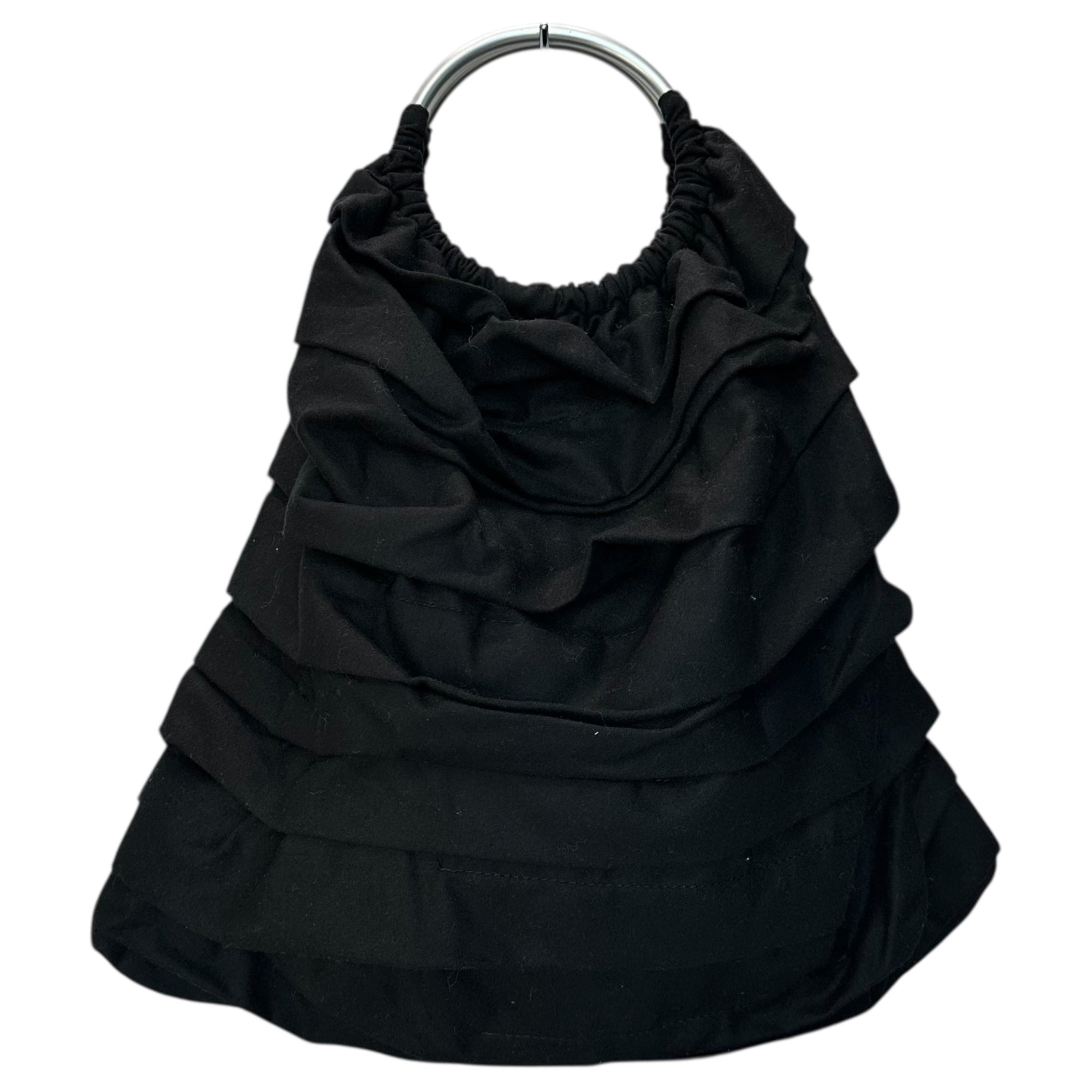 COMME des GARCONS COMME des GARCONS(コムデギャルソンコムデギャルソン) Ring Handle Tiered Wool Tote Bag リング ハンドル ティアード ウール トート バッグ RR-K204 ブラック