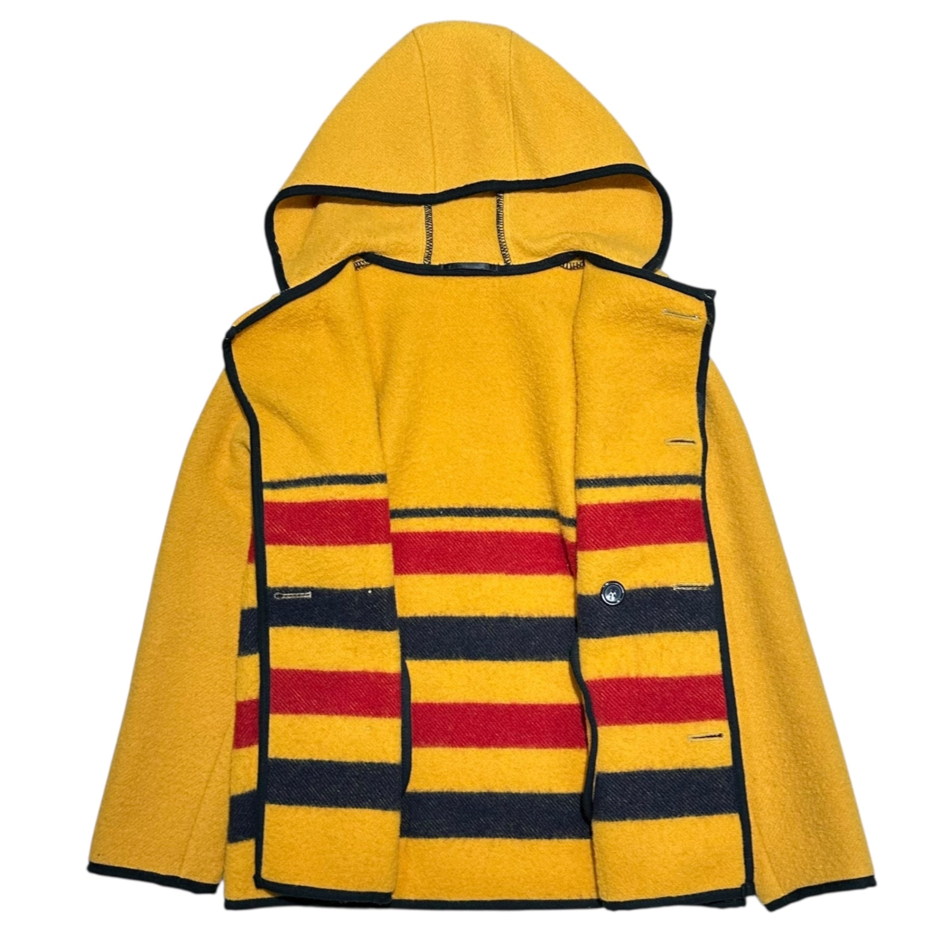 MACKINTOSH(マッキントッシュ) Locabar Border Double-Breasted Wool Hooded Half Coat ロカバール ボーダー ダブルブレスト ウール フーデッド ハーフ コート HG/HJ/JU 38(M程度) イエロー ジャケット 少数生産 限定品