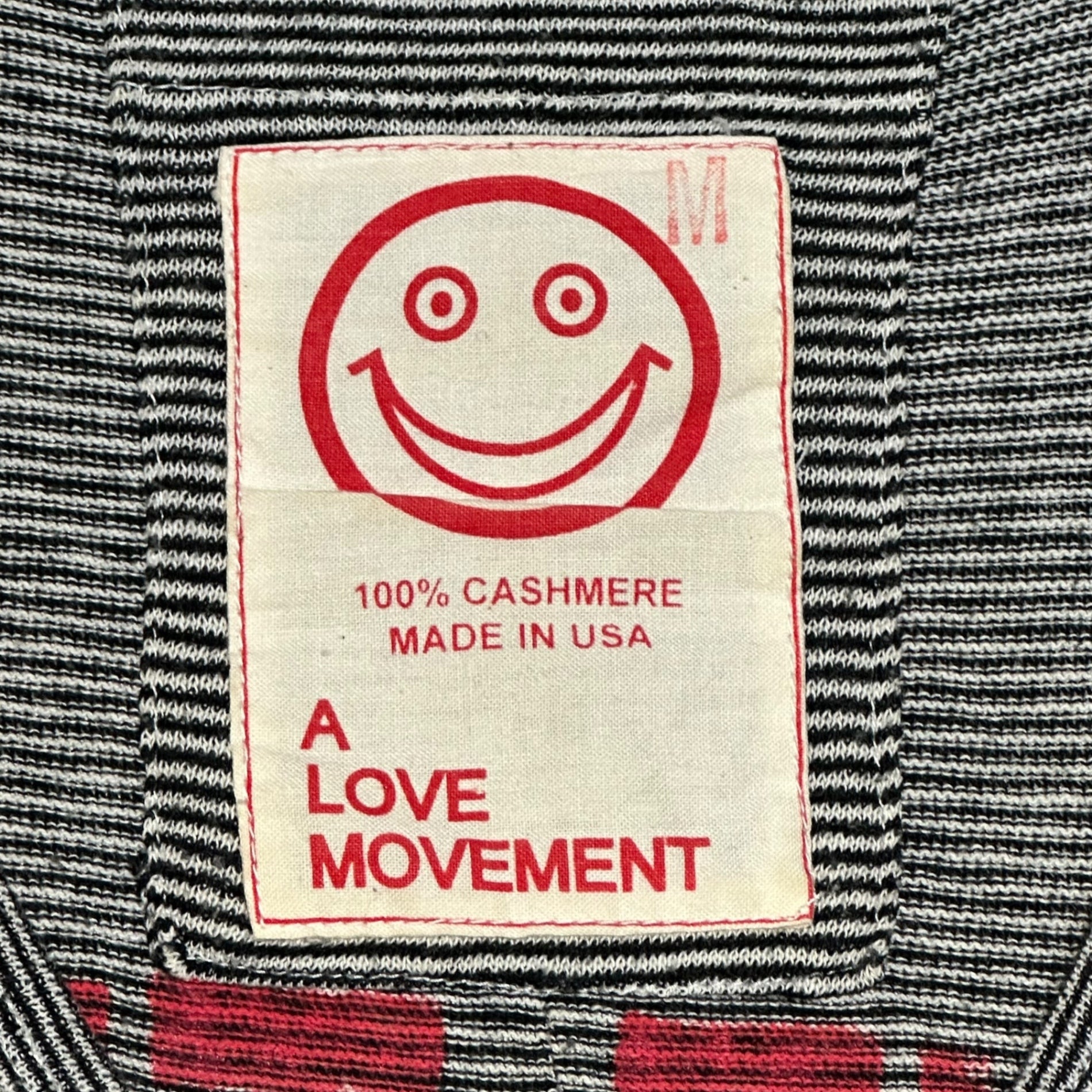 A LOVE MOVEMENT(アラブムーブメント) V-neck Cashmere Reconstructed Striped Cut and Sewn Vネック カシミア 再構築 ボーダー カットソー M ブラック×ホワイト USA製 ALM LOVE THIEF