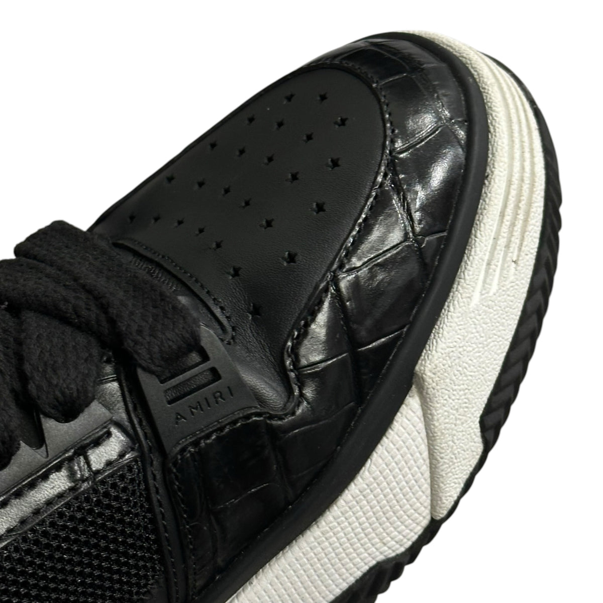 AMIRI(アミリ) Croc-Embossed Low-Cut Sneakers クロコ型押し ローカット スニーカー MA-1-23 29cm ブラック