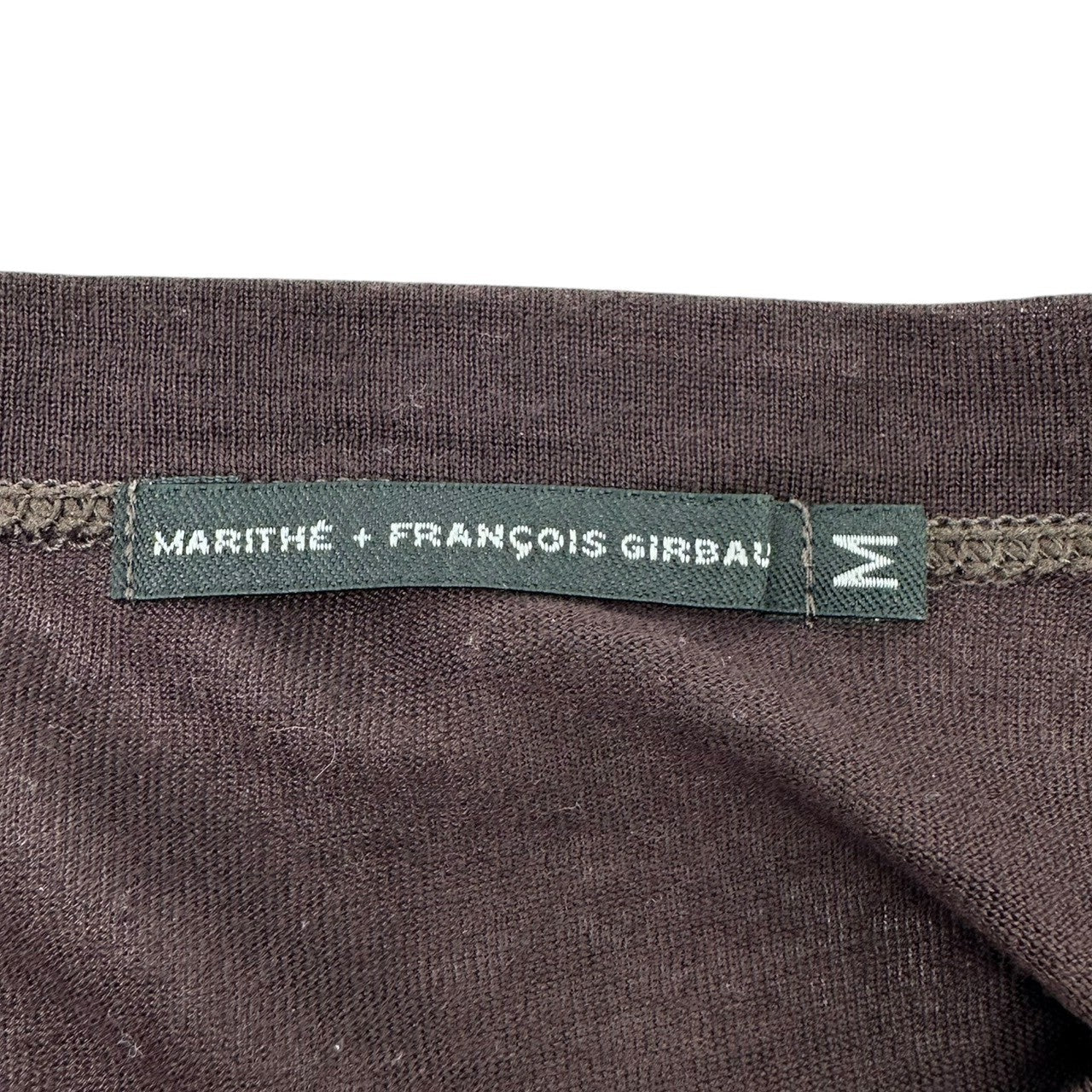 MARITHE FRANCOIS GIRBAUD(マリテフランソワジルボー) 00's Side Line Patchwork Long Sleeve Cut and Sewn 00年代 サイド ライン パッチワーク 長袖 カットソー M7-6637 M ブラウン×レッド