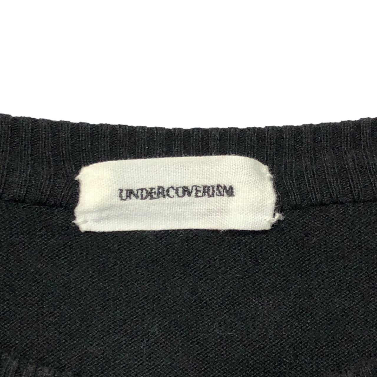 UNDERCOVERISM(アンダーカバーイズム) 13SS Check Shirt Docking Crew Neck Knit チェック シャツ ドッキング クルーネック ニット K4902 SIZE 2(M程度) ブラック×レッド