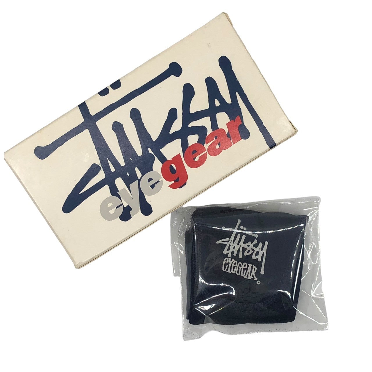 STUSSY(ステューシー) 90's "EYE GEAR" sunglasses サイド ロゴ サングラス 眼鏡 ブルーレンズ メガネ ブラック 90年代 FLORY ANTIQUE SILVER