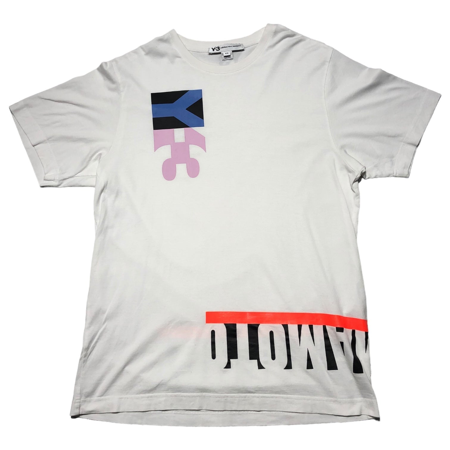 Y-3(ワイスリー) 20SS U SWM MC SS TEE ロゴ グラフィック 半袖 Tシャツ FN5728 M ホワイト YOHJI YAMAMOTO adidas/ヨウジヤマモト アディダス