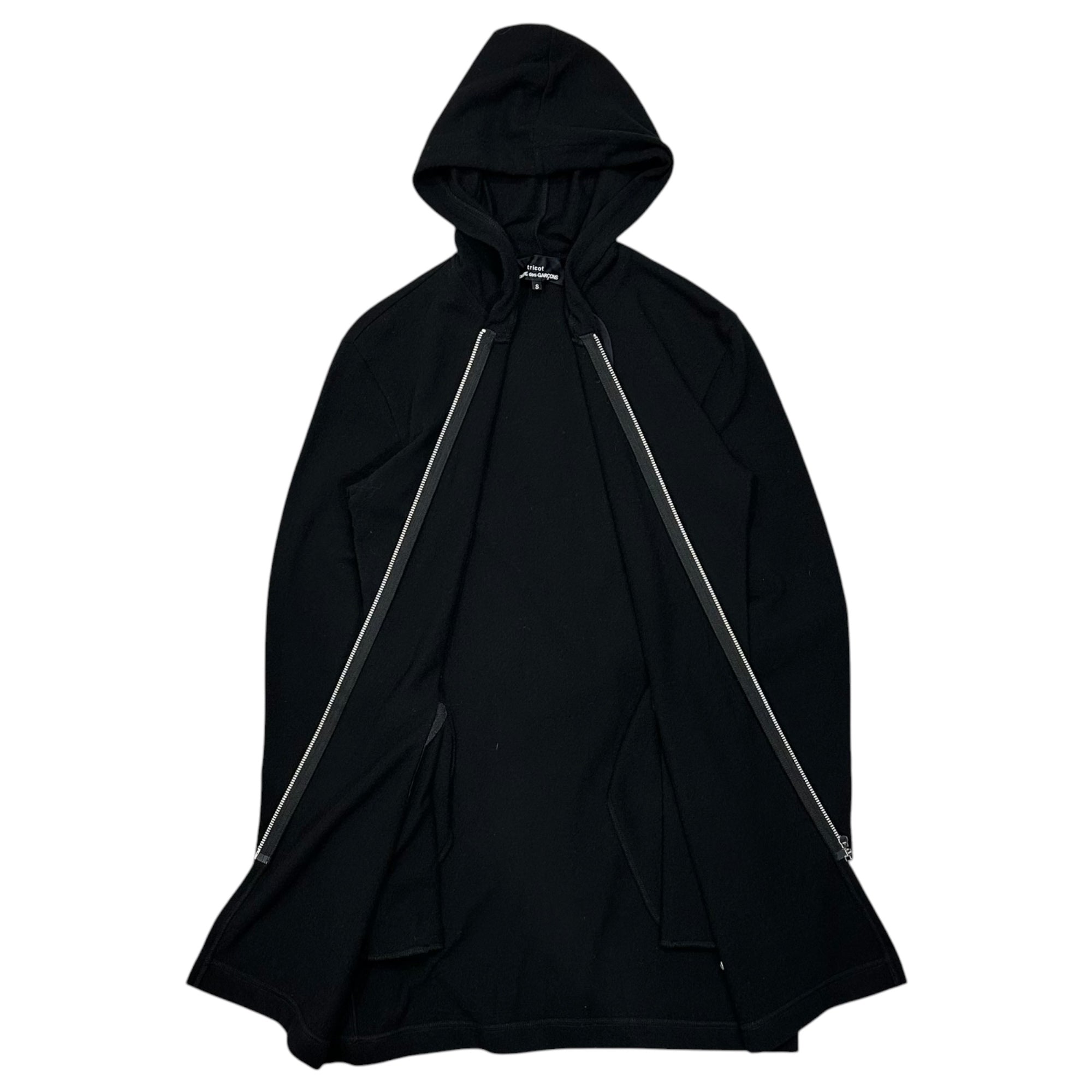 tricot COMME des GARCONS(トリココムデギャルソン) 2013AW Wool-cashmere knit full-zip hoodie ウール カシミヤ ニット ジップ パーカー TL-B015 S ブラック AD2013