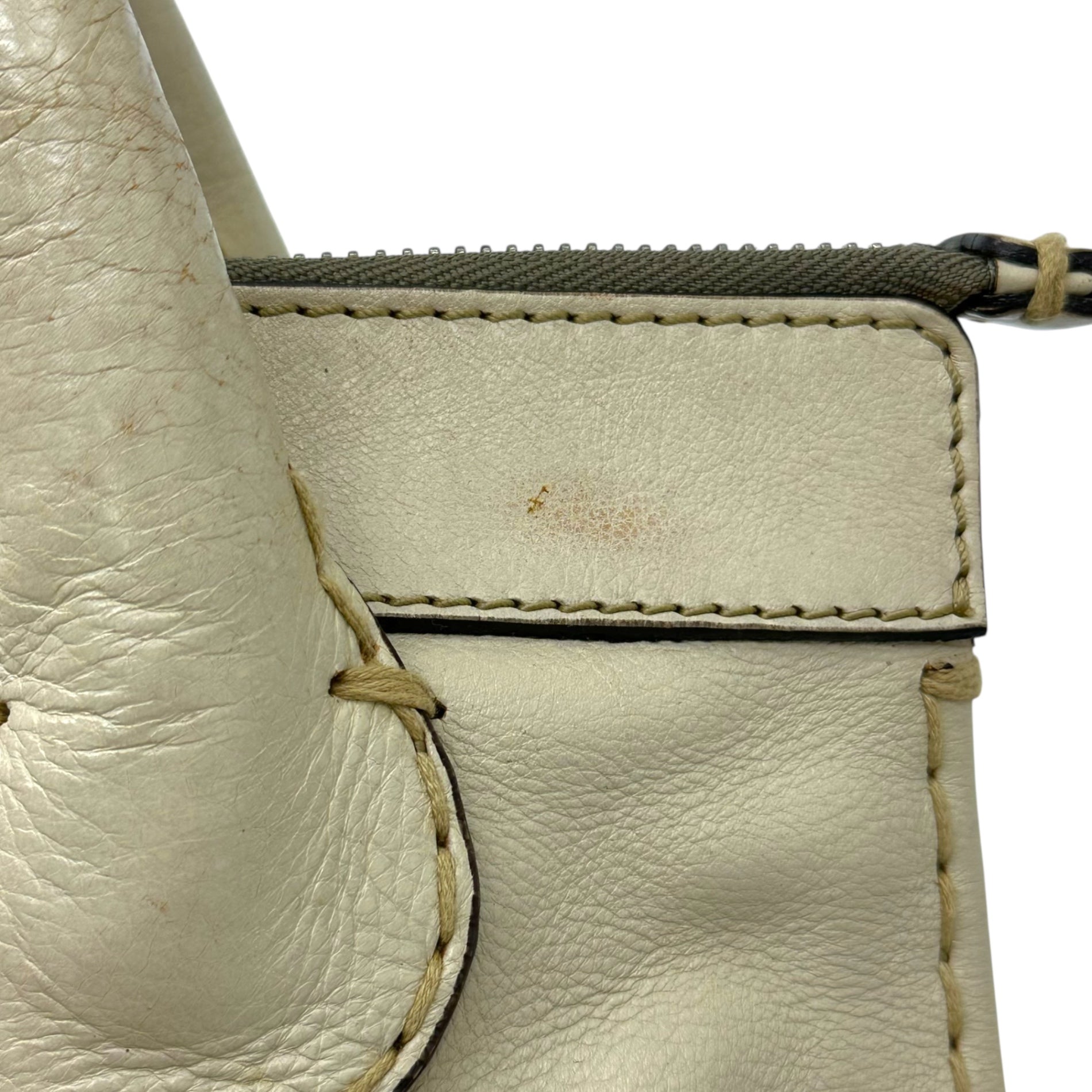 CHLOE(クロエ) EDITH エディス ステッチ レザー ハンド バッグ アイボリー