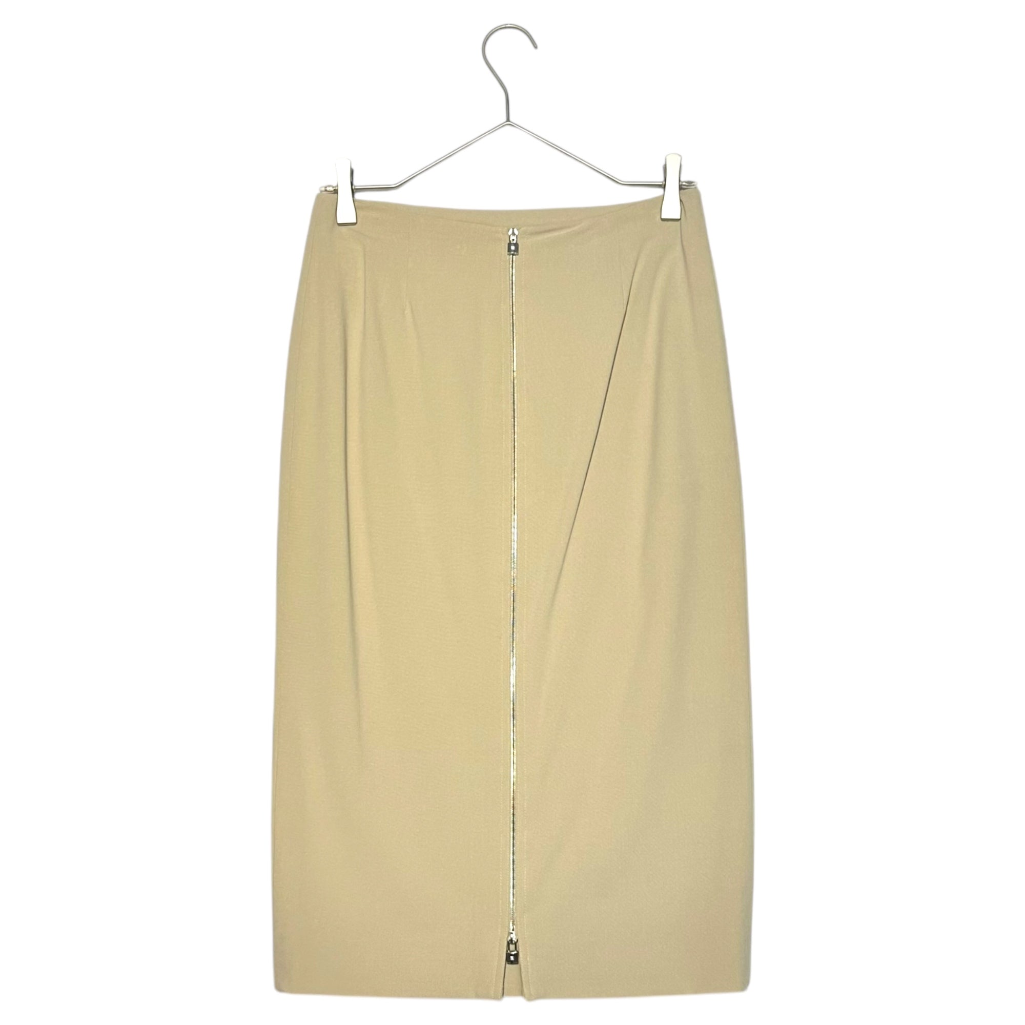 HERMES(エルメス) by Jean Paul Gaultier Cadena Zip Stretch Wool Skirt/ゴルチエ期カデナジップストレッチウールスカート/南京錠シップ 36(S程度) アイボリー 稀少 美品