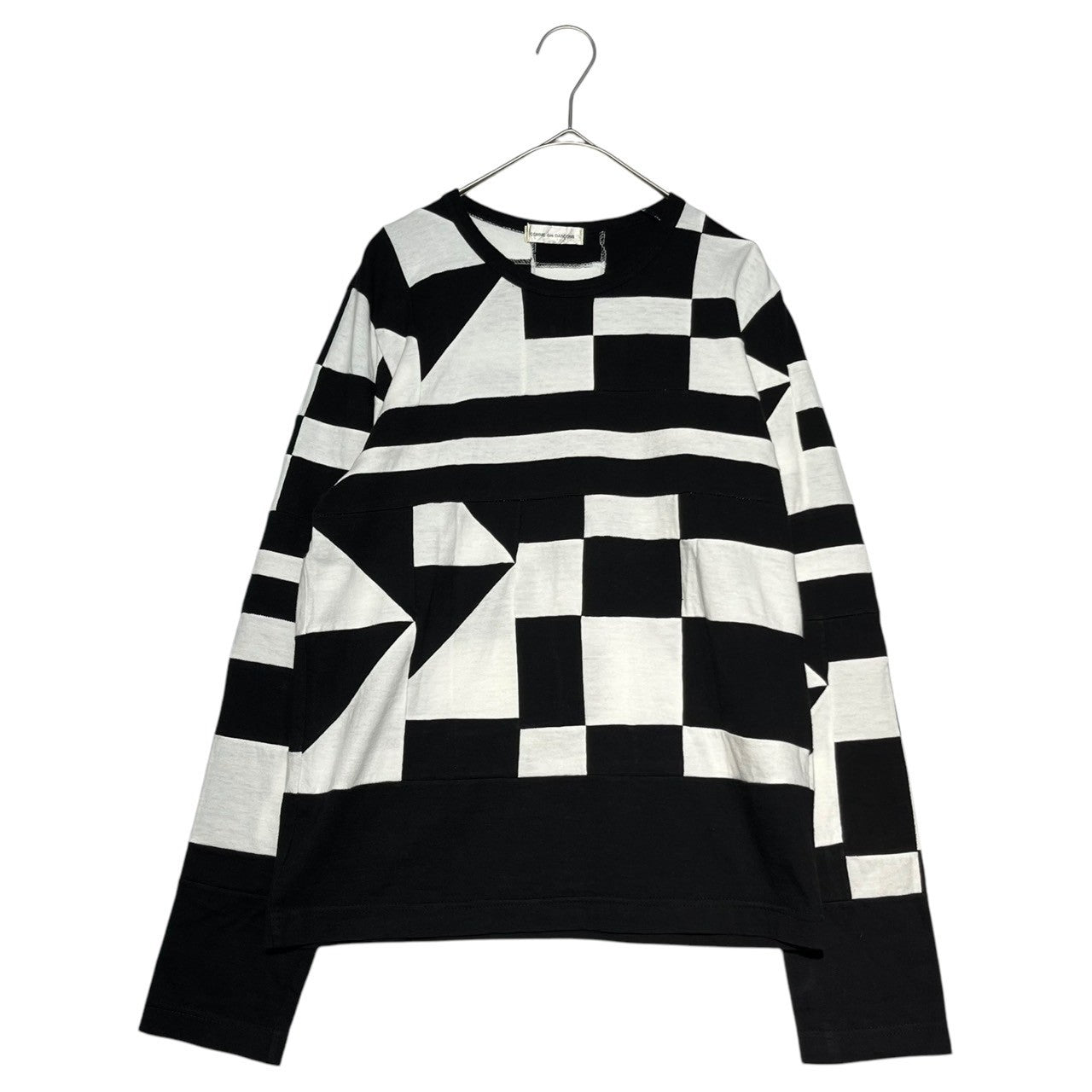 COMME des GARCONS(コムデギャルソン) 02SS Multi-pattern patchwork L/S cut and sew マルチ パターン パッチワーク カットソー GE-T070 表記無し(M程度) ブラック×ホワイト AD2001