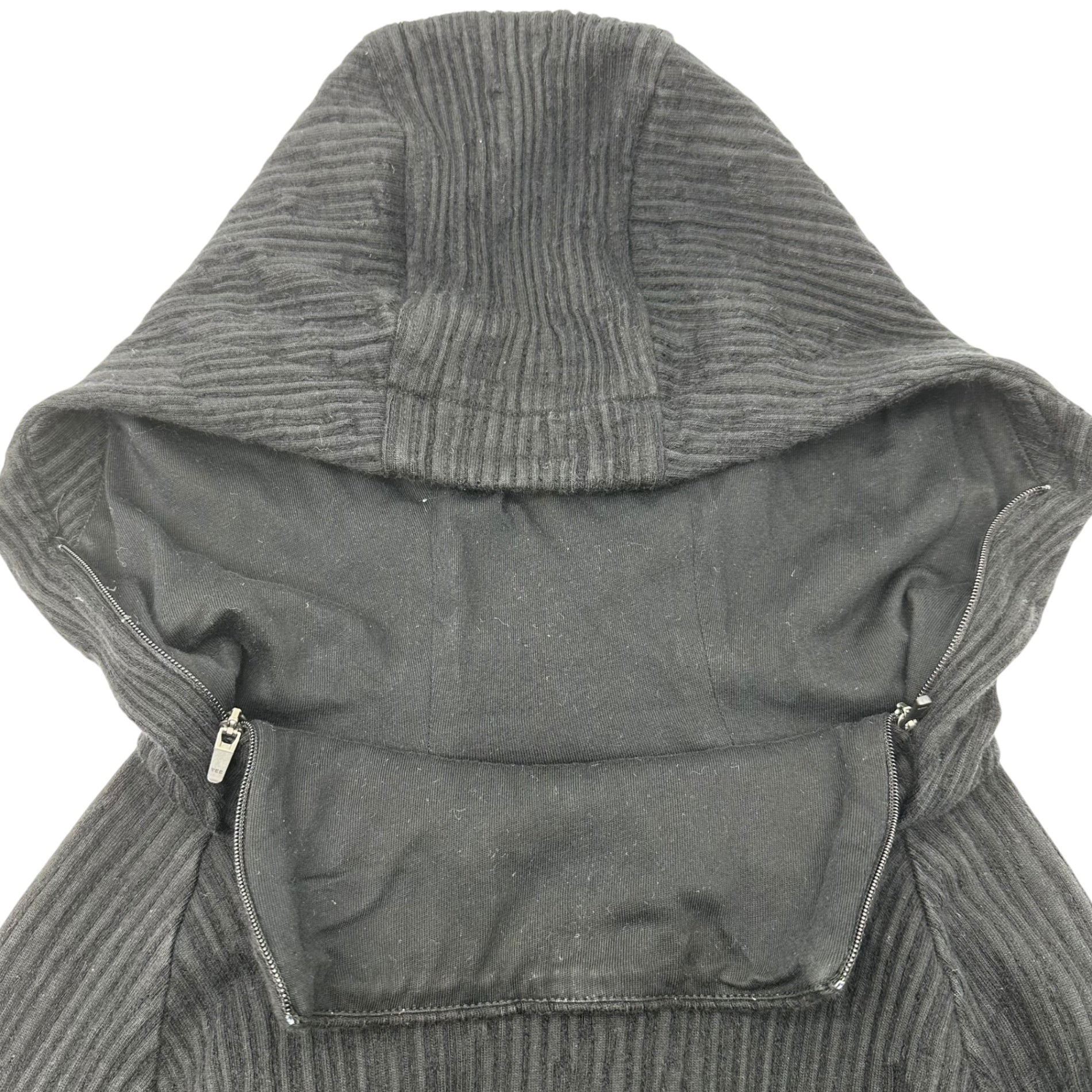 pet-tree-kor(ペットツリーコア) 22AW Drawcord Random Rib Hoodie ドローコード ランダムリブ プルオーバー パーカー PTK22AWH01A 44 ブラック
