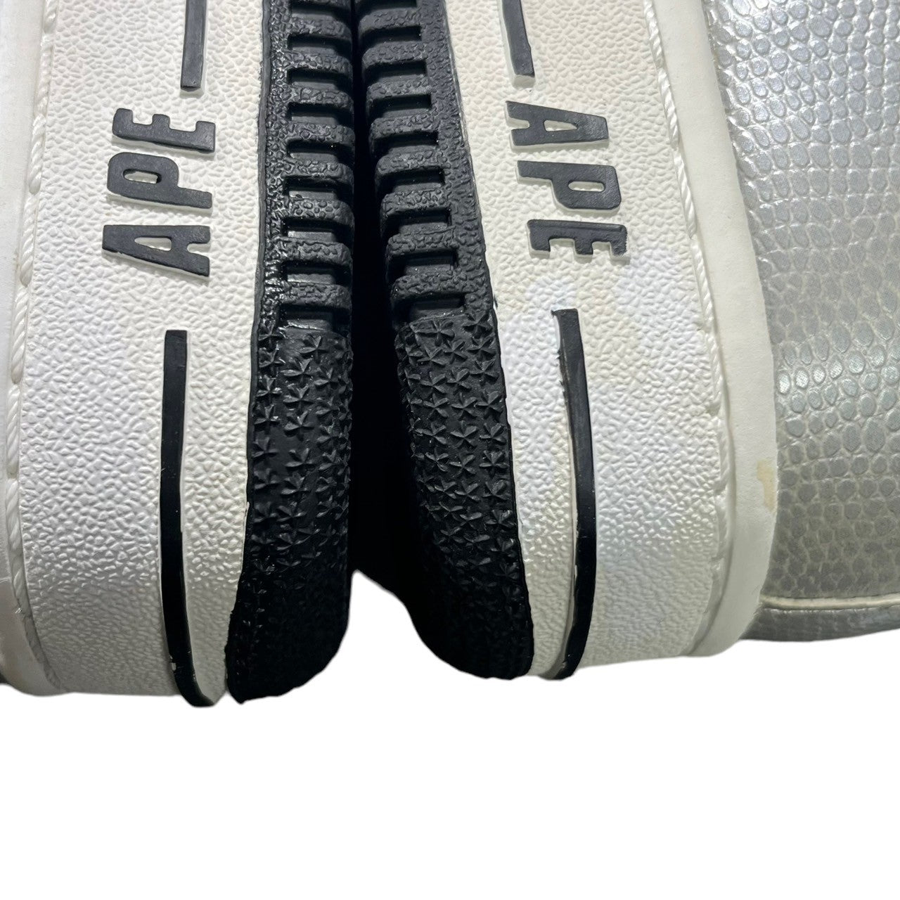 A BATHING APE(アベイシングエイプ) 00's BAPE STA!! ベイプ スタ 0607FS-001 24cm シルバー×ホワイト ローカット スニーカー Y2K