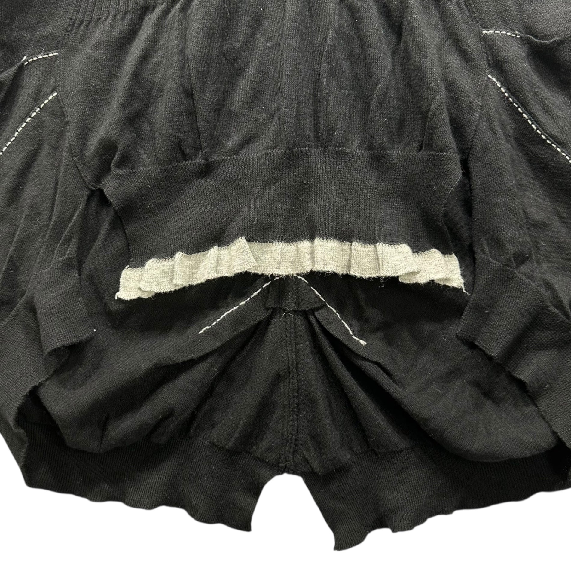 MARITHE FRANCOIS GIRBAUD(マリテフランソワジルボー) 00's Sleeveless Ribbed Balloon Flare Knit Top ノースリーブ リブ バルーン フレア カットソー F5-8122 M ブラック Y2K タンクトップ