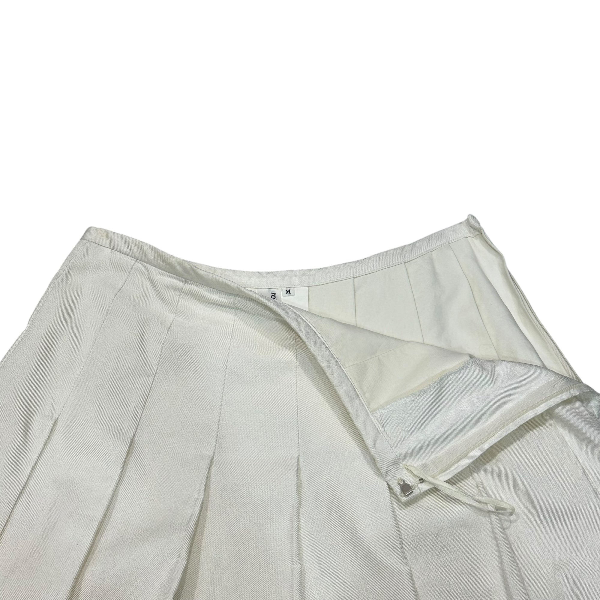robe de chambre COMME des GARCONS(ローブドシャンブルコムデギャルソン) 2001SS Pleated Flare Skirt プリーツ フレア ひざ丈 スカート RS10035 M ホワイト AD2000 00's レーヨン