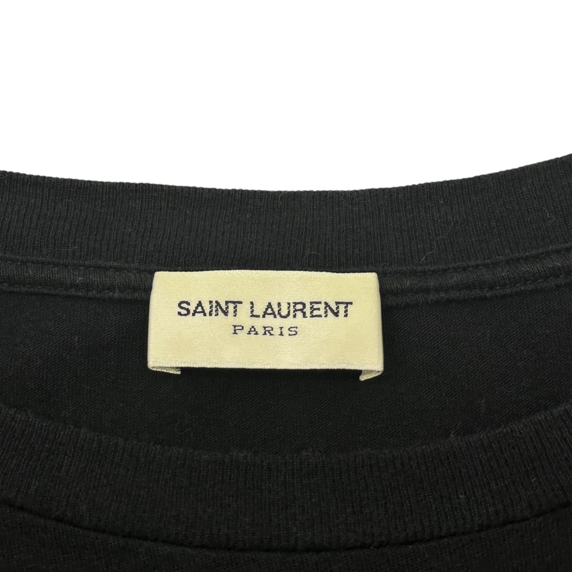 SAINT LAURENT(サンローラン) 18SS ”1971” Logo Lame Print T-Shirt ロゴ ラメ プリント Tシャツ 529629 XS ブラック