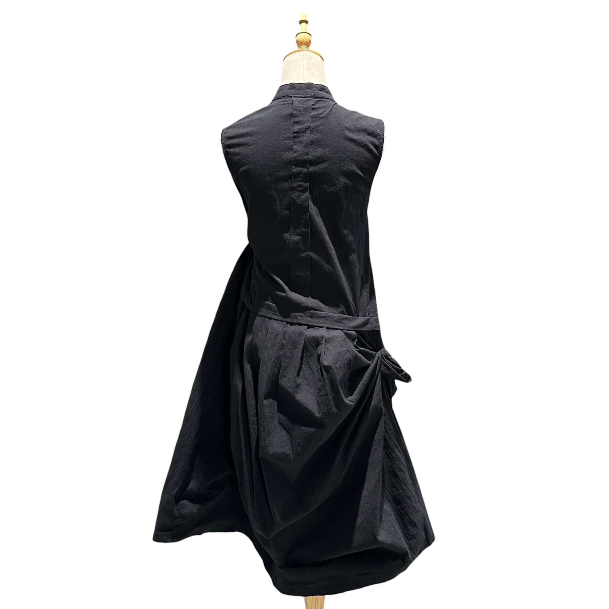 ISSEY MIYAKE FETEI(イッセイミヤケフェット) 2006SS Asymmetrical Gathered Sleeveless Dress 変形 ギャザー ノースリーブ ワンピース IF62FJ020 2 ブラック