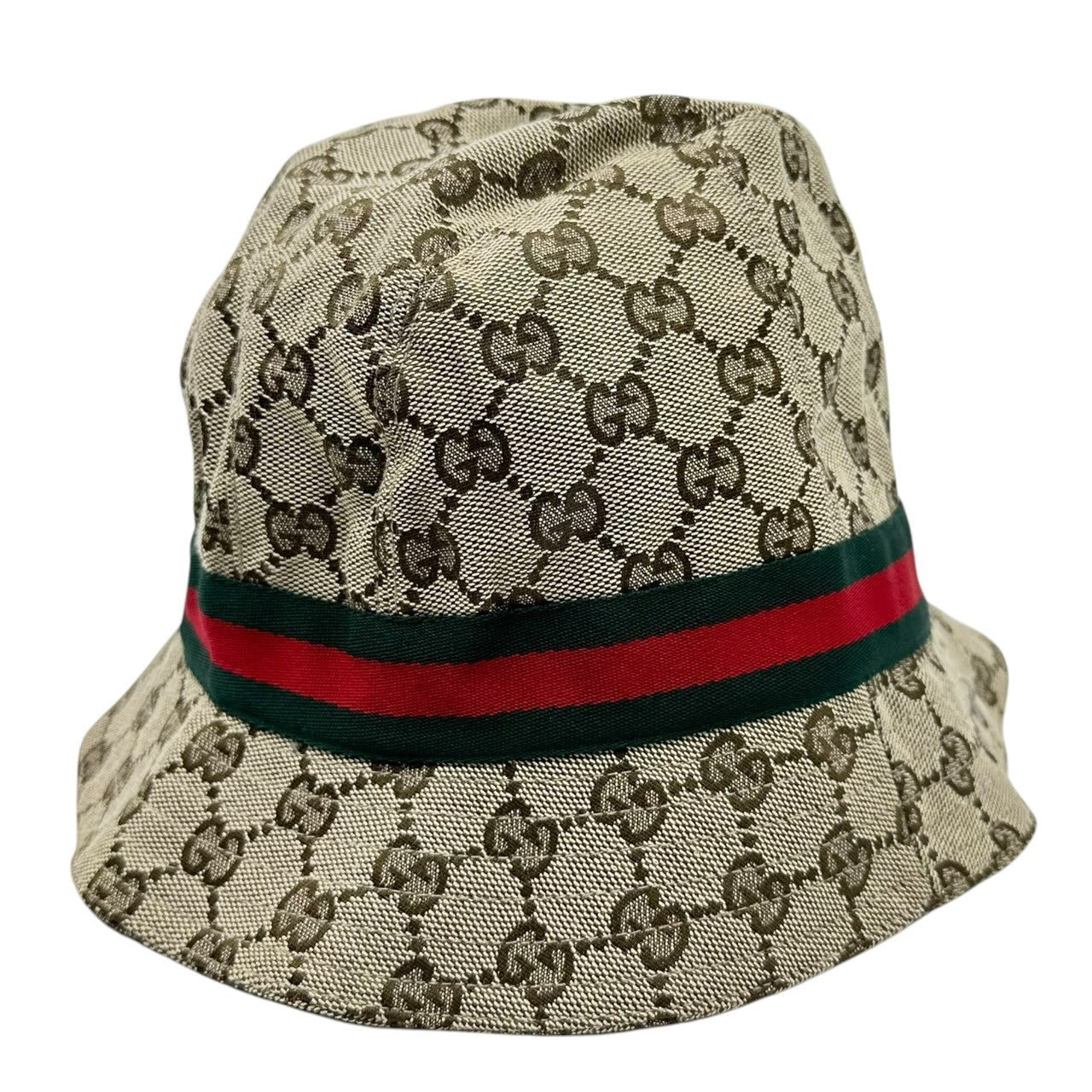 GUCCI(グッチ) 00's Sherry line GG canvas bucket hat シェリーライン GGキャンバス バケット ハット ABB0000263 XL ベージュ×グリーン×レッド