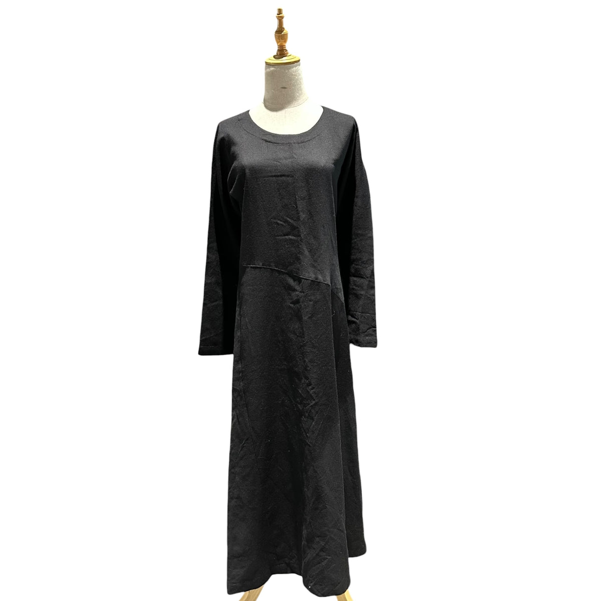 tricot COMME des GARCONS(トリココムデギャルソン) 1994AW Long-Sleeve Flare Long Dress 長袖 フレア ロング ワンピース TO-04029M M ブラック AD1994 90s アーカイブ