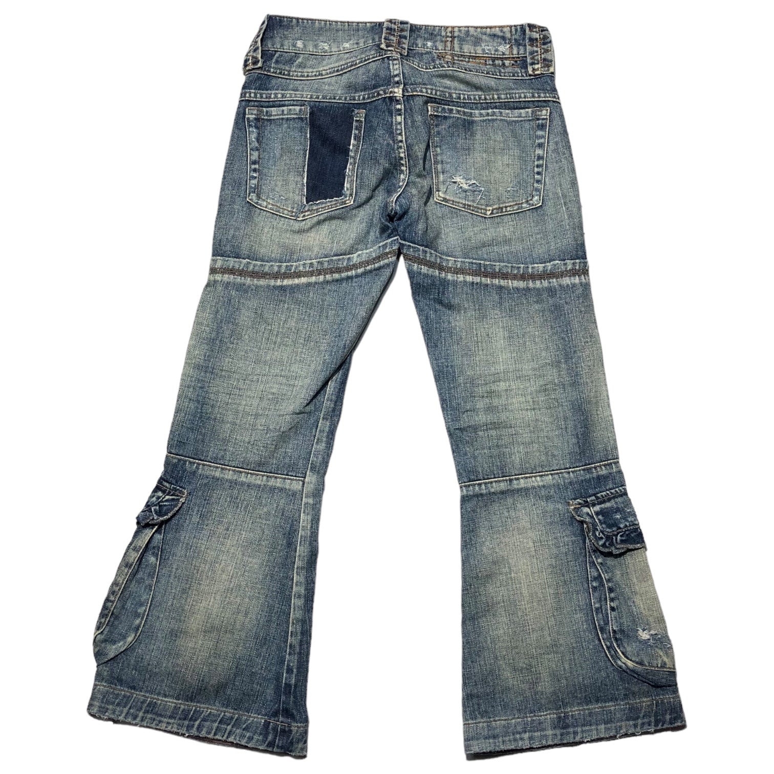 MARITHE FRANCOIS GIRBAUD(マリテフランソワジルボー) 00's reconstructed flare denim pants 再構築 フレア デニム パンツ ベルボトム F7-1923 SS ライトインディゴ Y2K