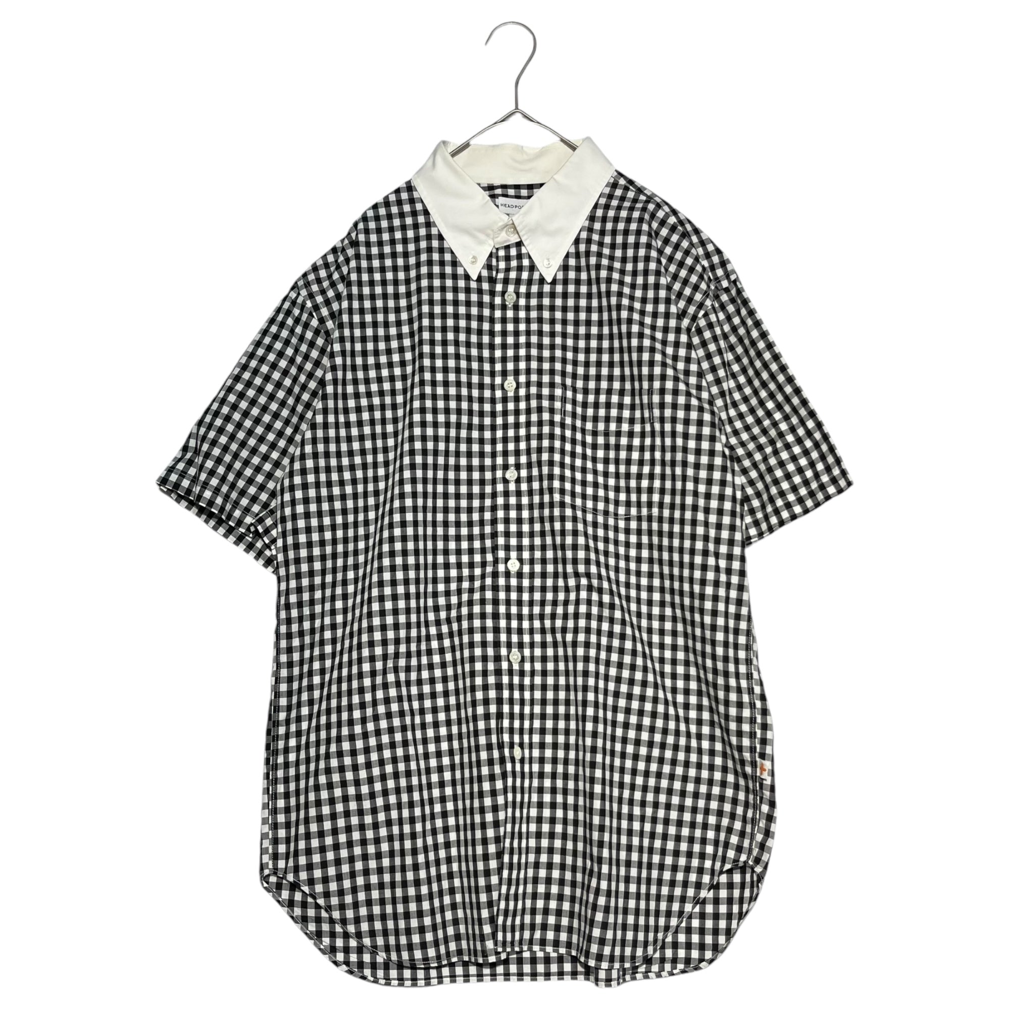HEAD PORTER(ヘッドポーター) Gum check S/S shirt ギンガム チェック シャツ XL ブラック×ホワイト