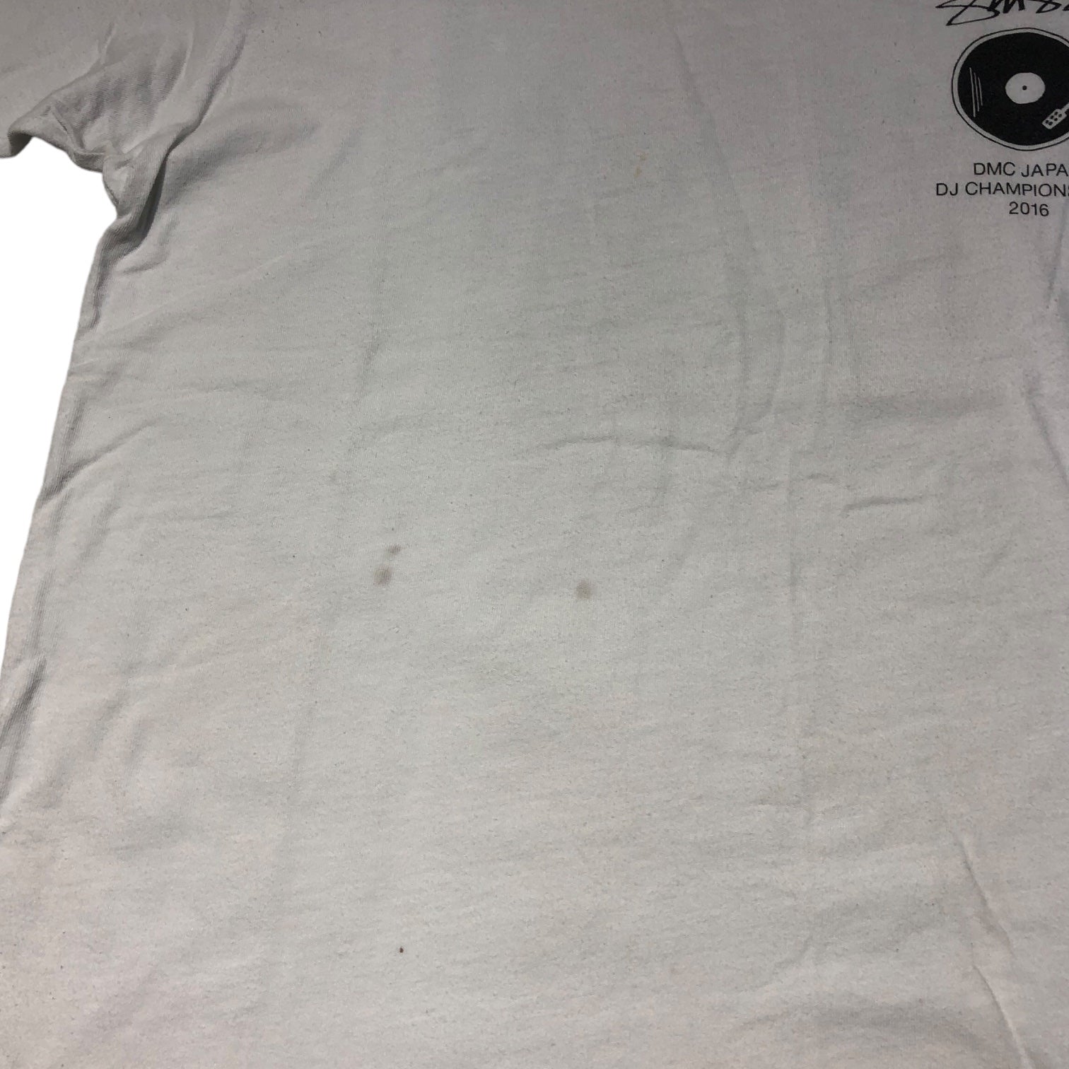 STUSSY(ステューシー) DMC JAPAN TEE Tシャツ M ホワイト×ブラック DJ CHAMPIONSHIPS 2016 使用感有