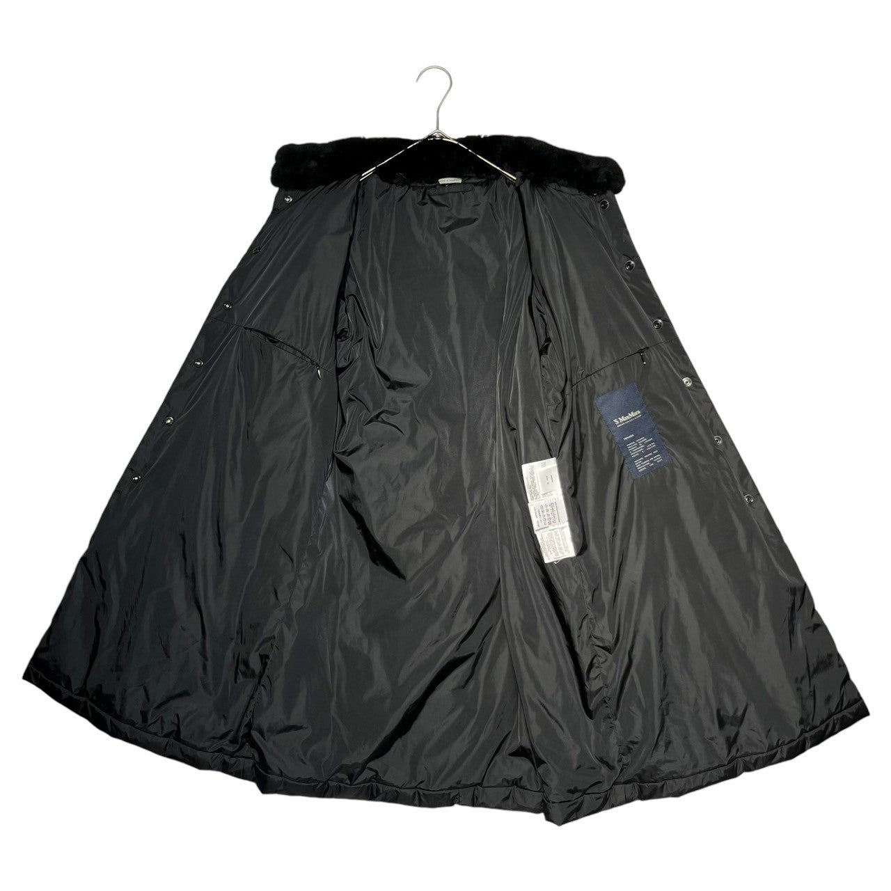 'S Max Mara(エス マックスマーラ) fur embellished down coat ファー装飾 ダウンコート 36(S) ブラック