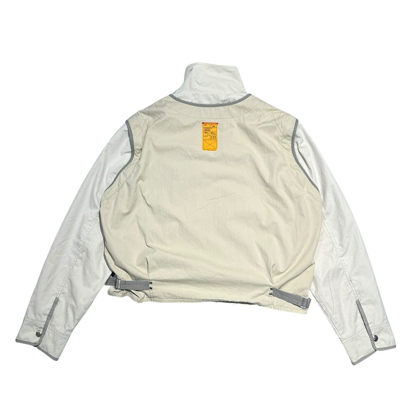 DIESEL(ディーゼル) 22SS J-OHLEN 2WAY MILITARY VEST JACKET ミリタリー ベスト ジャケット A062170JKKH L アイボリー ブルゾン