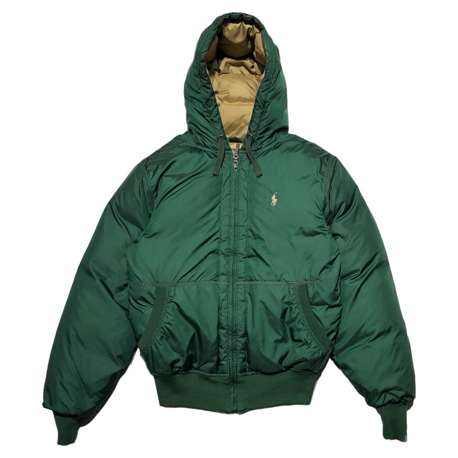 POLO RALPH LAUREN(ポロラルフローレン) One point logo hooded down jacket ワンポイント ロゴ  フーデット ダウン ジャケット MNBLOTWM5E00009 S グリーン