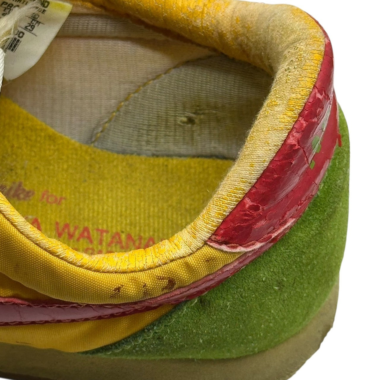 COMME des GARCONS JUNYA WATANABE MAN × NIKE(コムデギャルソンジュンヤワタナベマン × ナイキ) 02SS WAFFLE RACER LOW CUT SNEAKER ワッフルレーサー ローカット スニーカー 306695-761 WI-K112 29cm イエロー×グリーン×レッド ジュンヤマン初期 稀少品 ソール劣化有