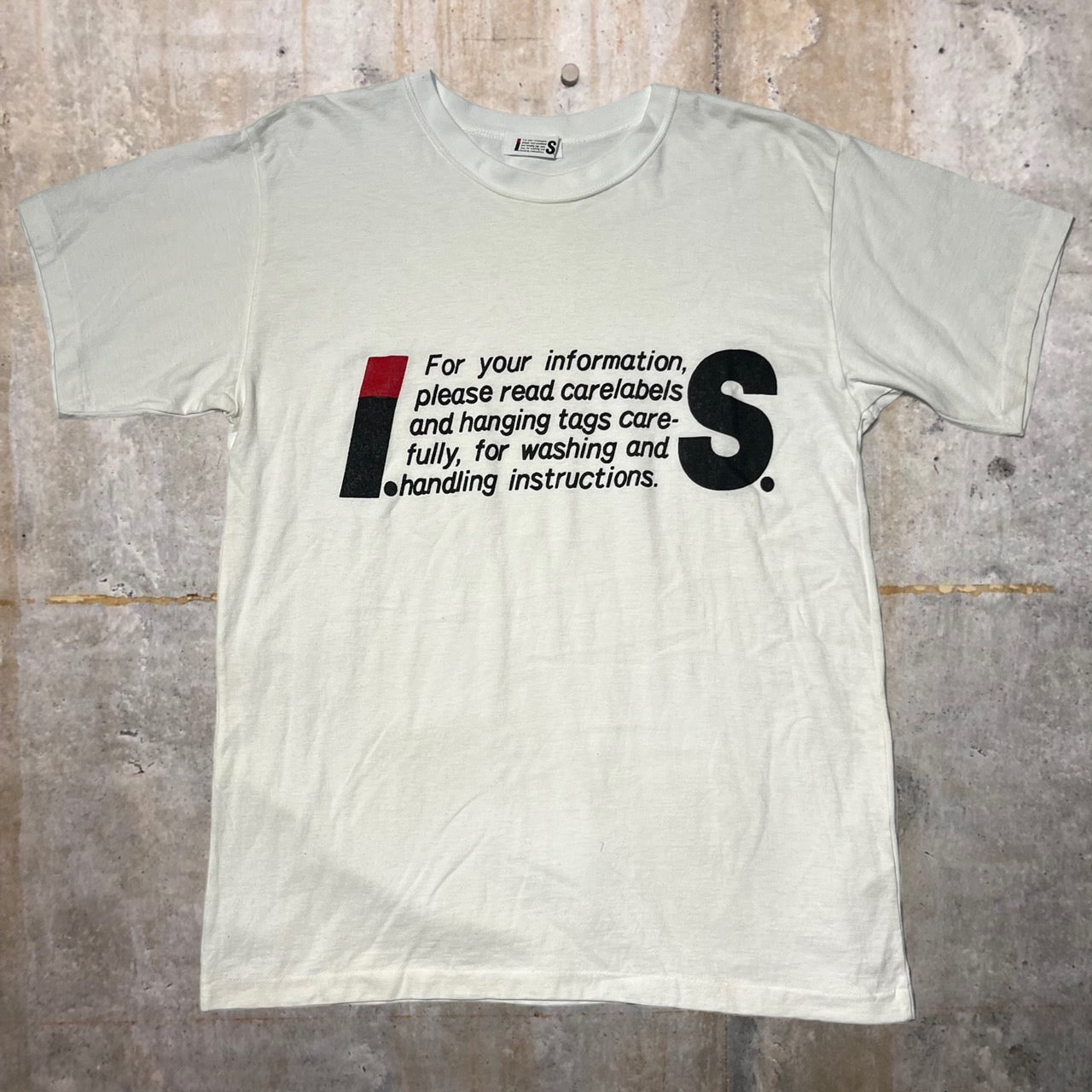 i.s. ISSEY MIYAKE(アイエス イッセイミヤケ) 90's "IS"logo print T-shirt/ロゴTシャツ IS10-JK004 M ホワイト